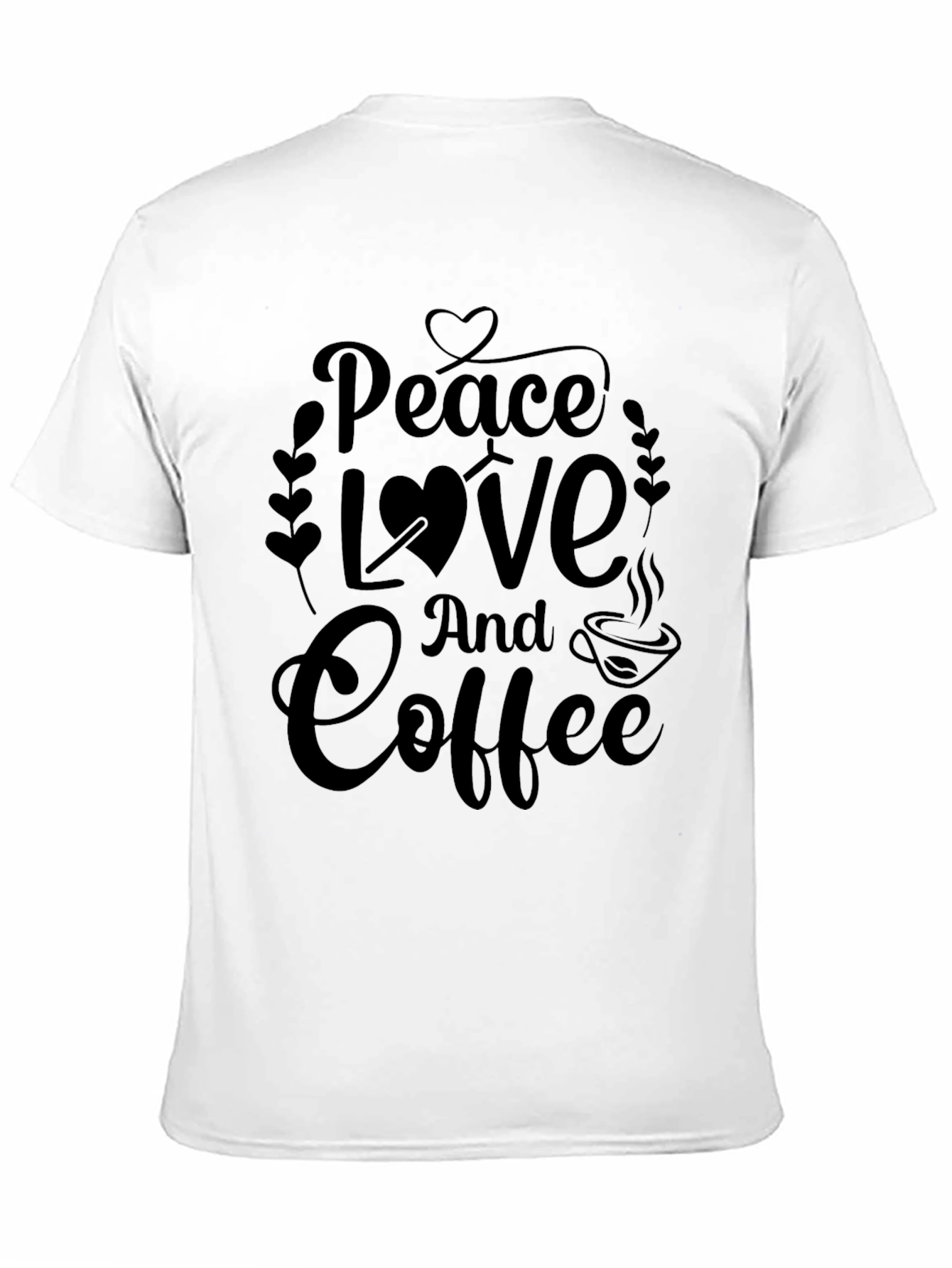 Black Peace Love and Coffee T-Shirt view 11
