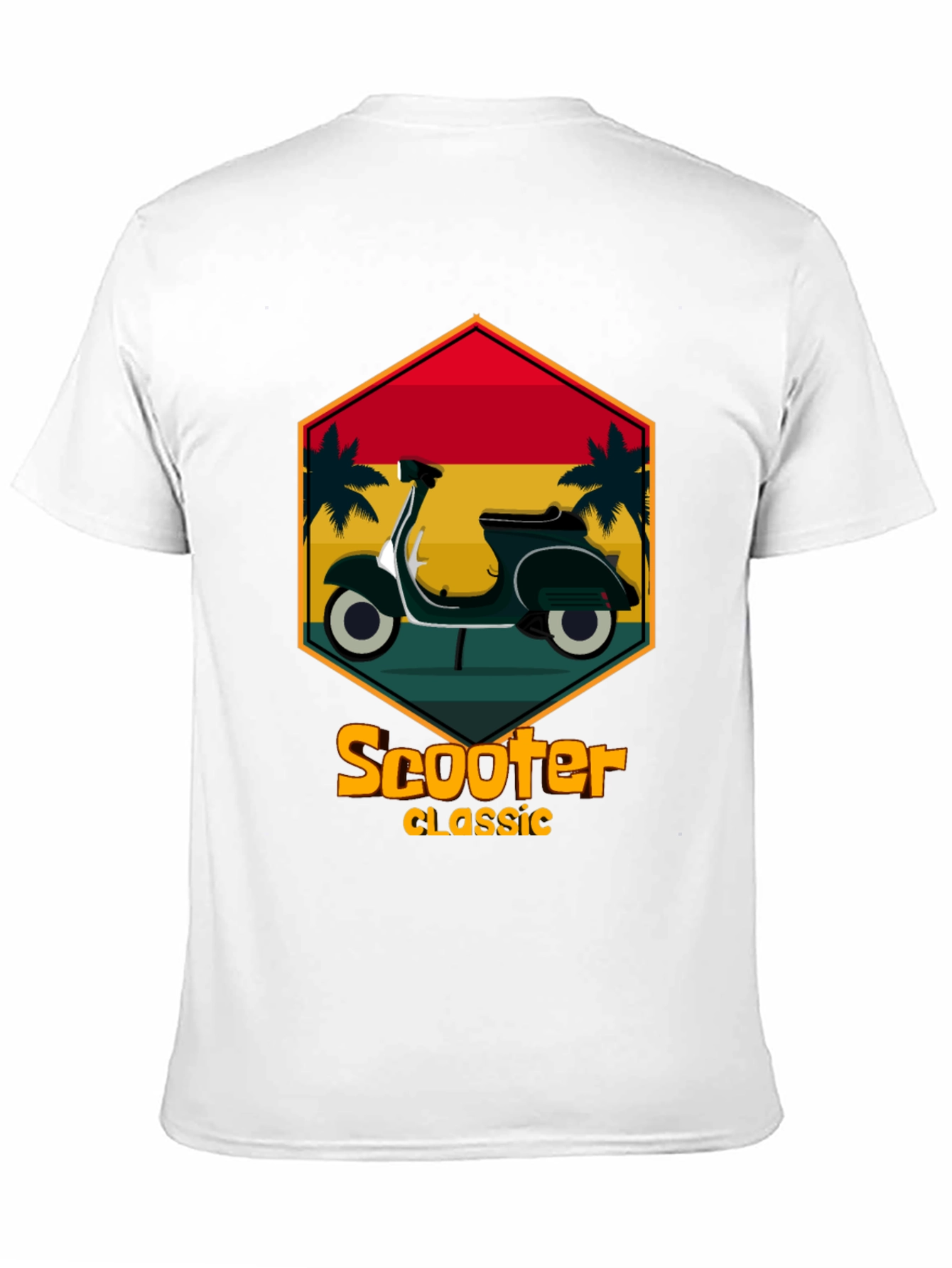 Black Retro Scooter Classic T-Shirt - Vintage Design view 11
