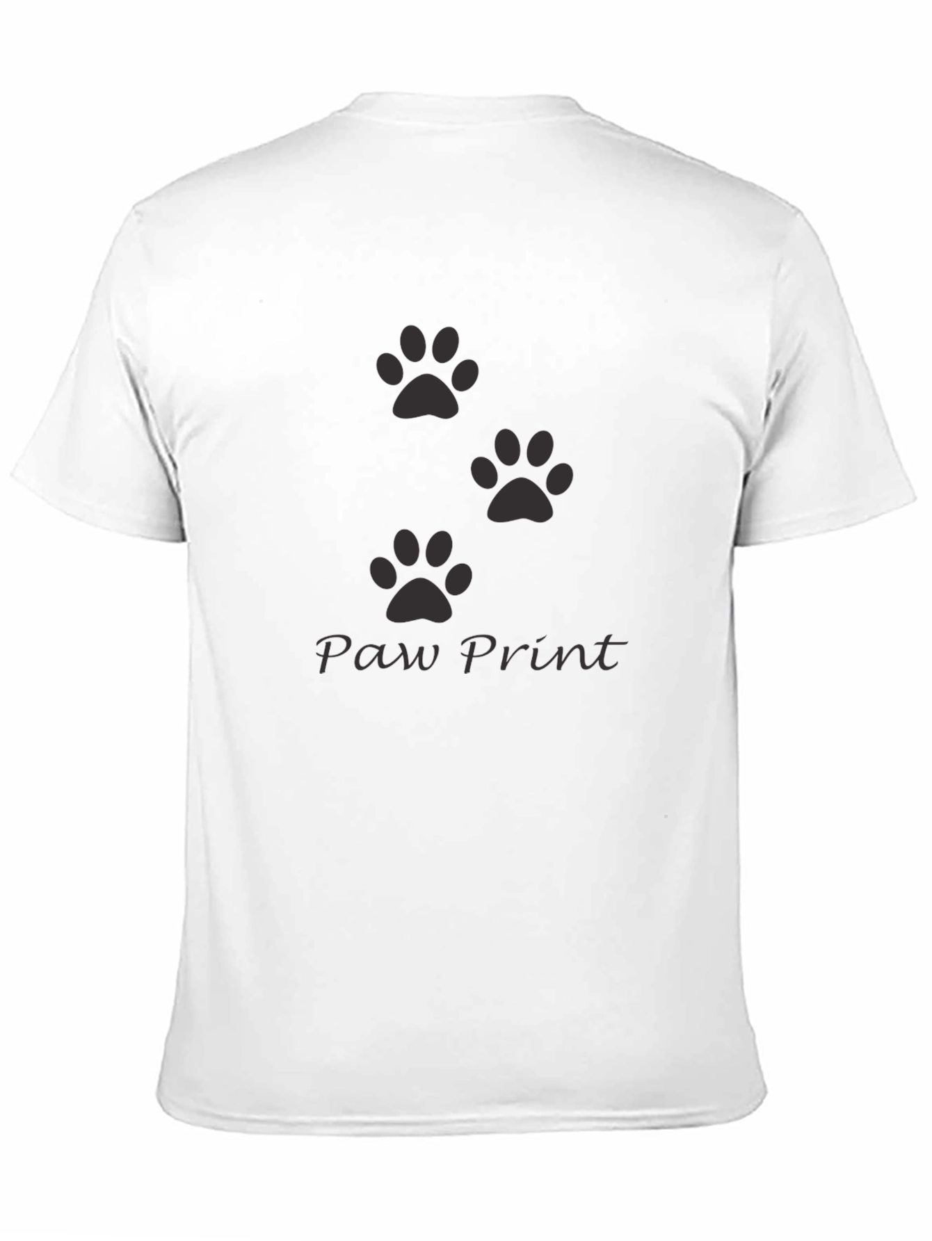 Black Men's Black Paw Print Crew Neck T-Shirt view 11