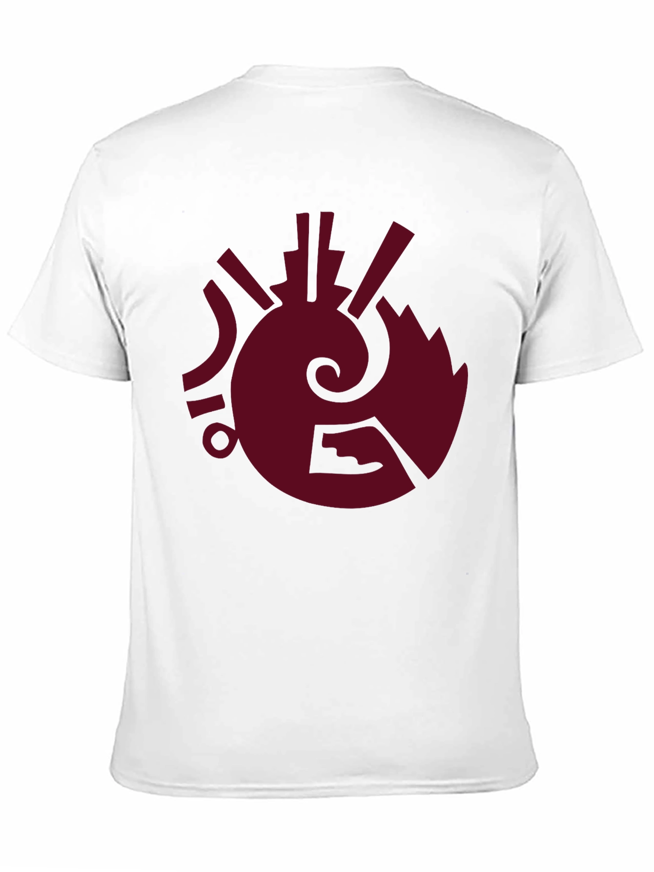 Black Abstract Symbol Graphic Tee - Burgundy Print on Black view 11