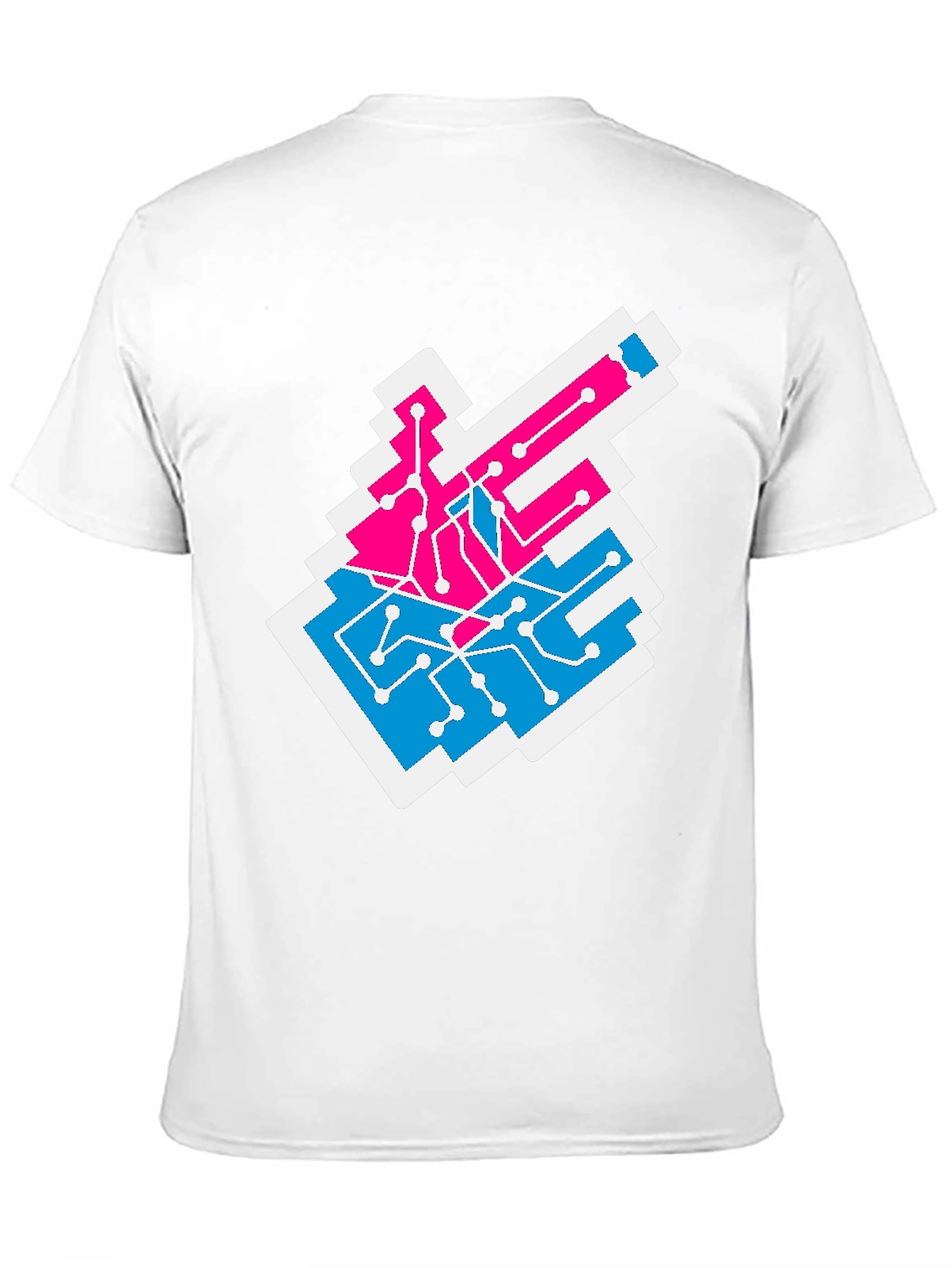 Black Circuit Board T-Shirt - Pink & Blue Tech Style view 11