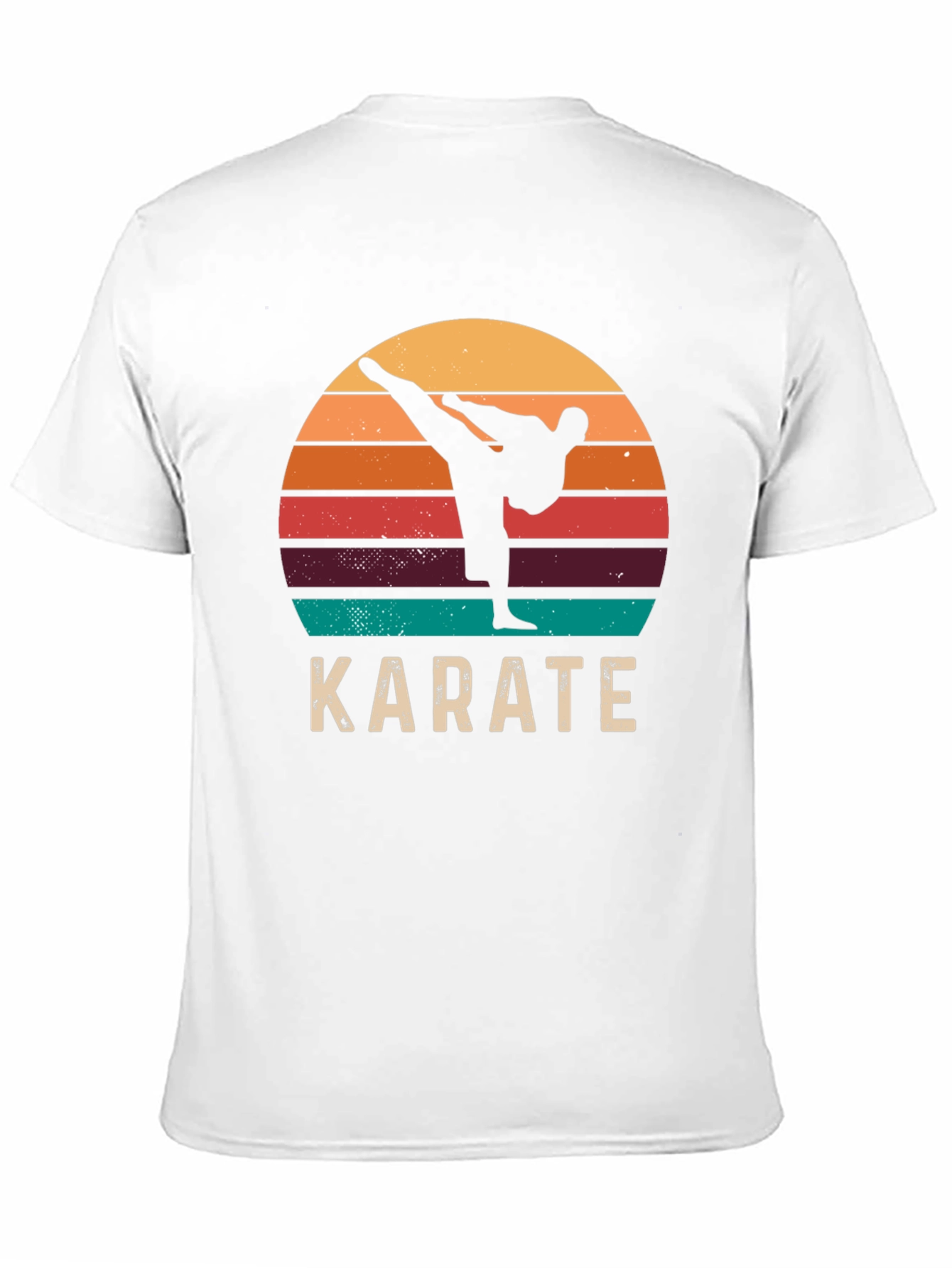 Black Karate Sunset T-Shirt Retro Style Martial Arts Tee view 11