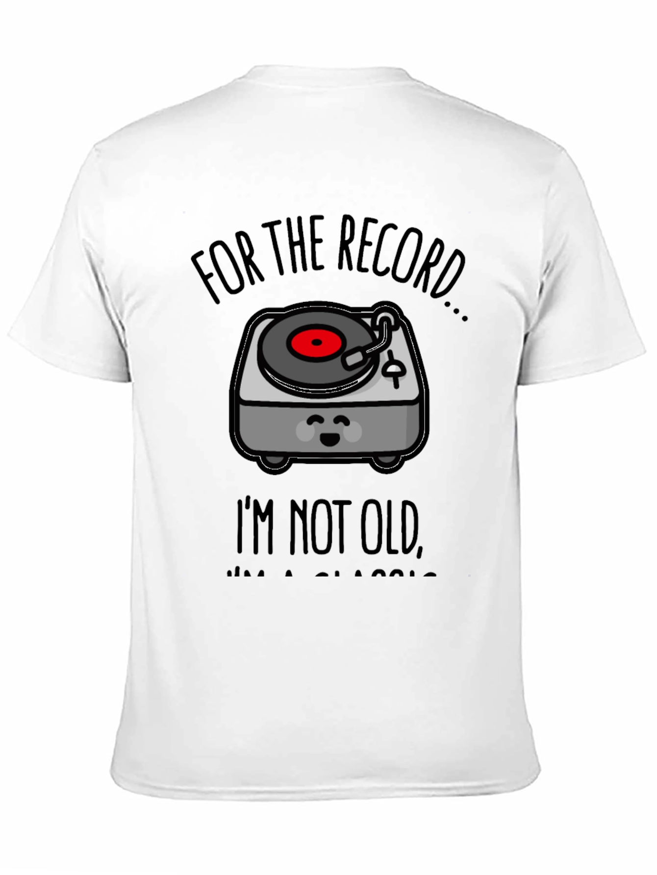 Black Classic Vinyl Record Player T-Shirt view 11