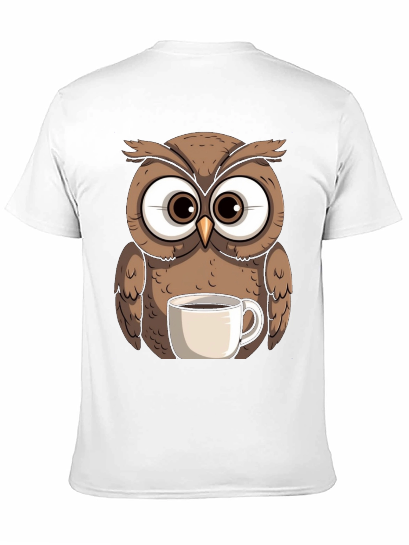 Black Owl with Coffee Mug Graphic Tee view 11