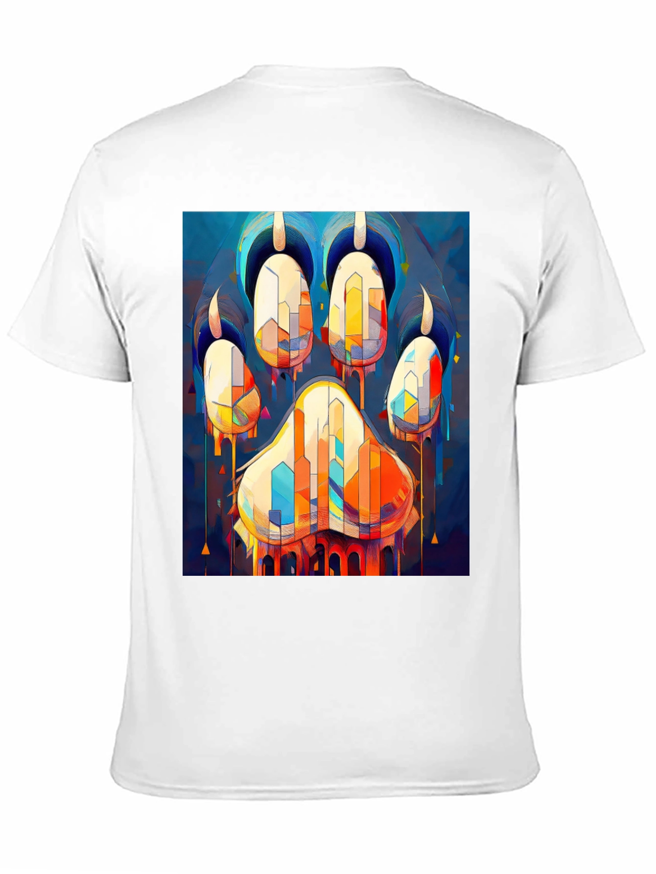 Abstract Paw Print Graphic Tee - Men's Black T-Shirt - 11