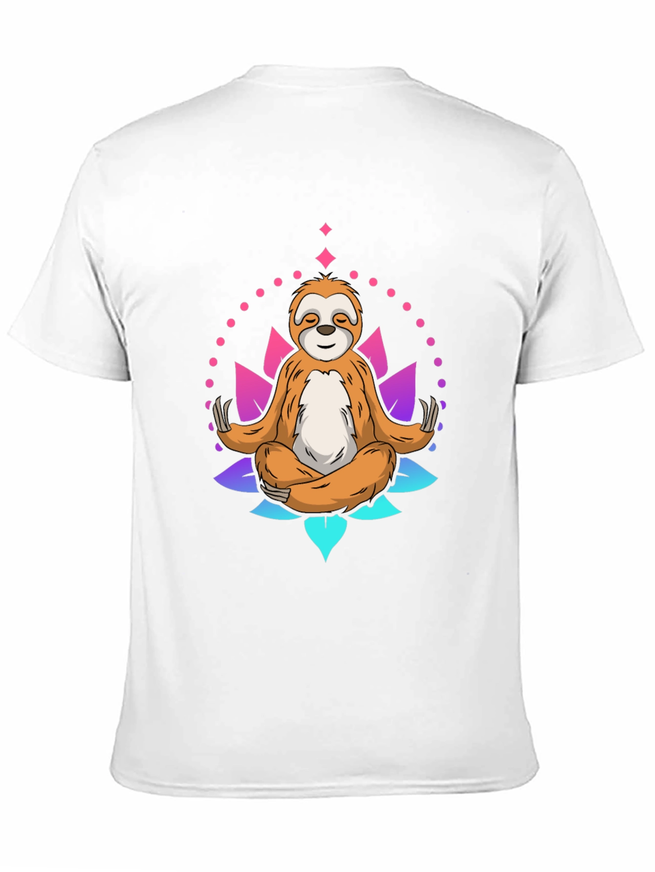 Black Meditating Sloth Graphic Tee - Relaxed Fit Black T-Shirt view 11