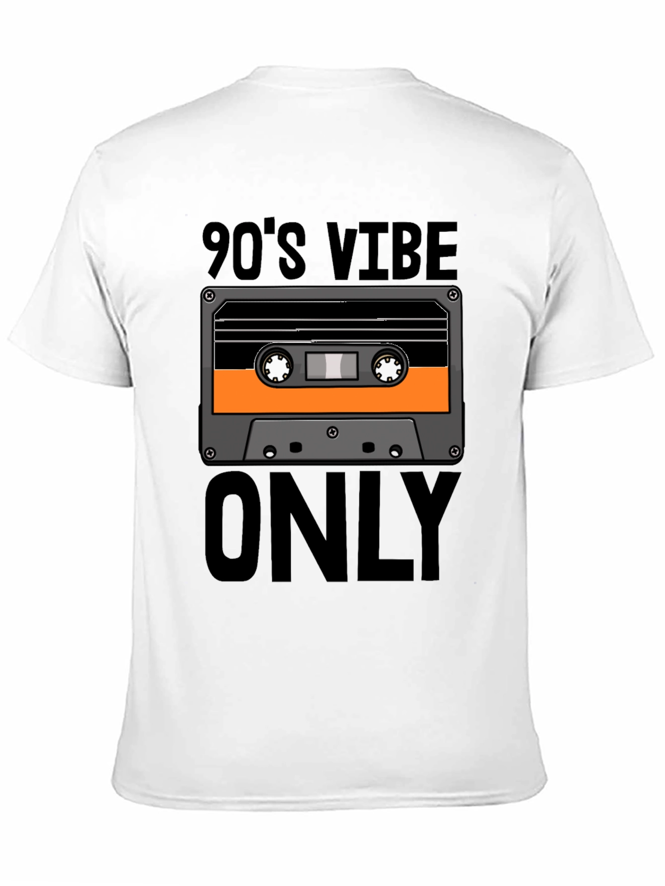 Black 90's Vibe Only Graphic Tee - Retro Cassette T-Shirt view 11