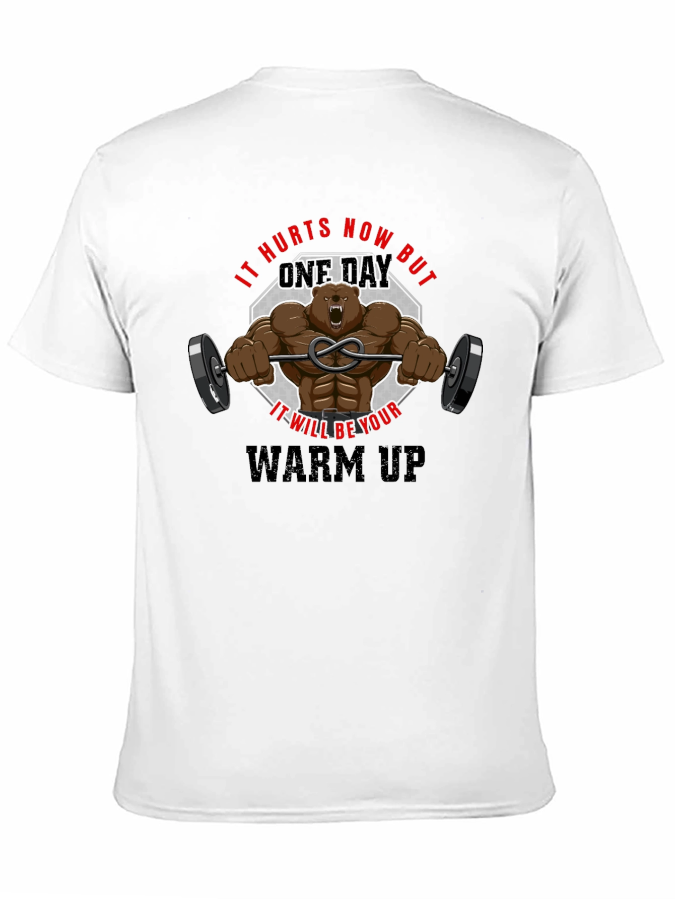 Black Workout Bear T-Shirt - Motivational Fitness Tee view 11