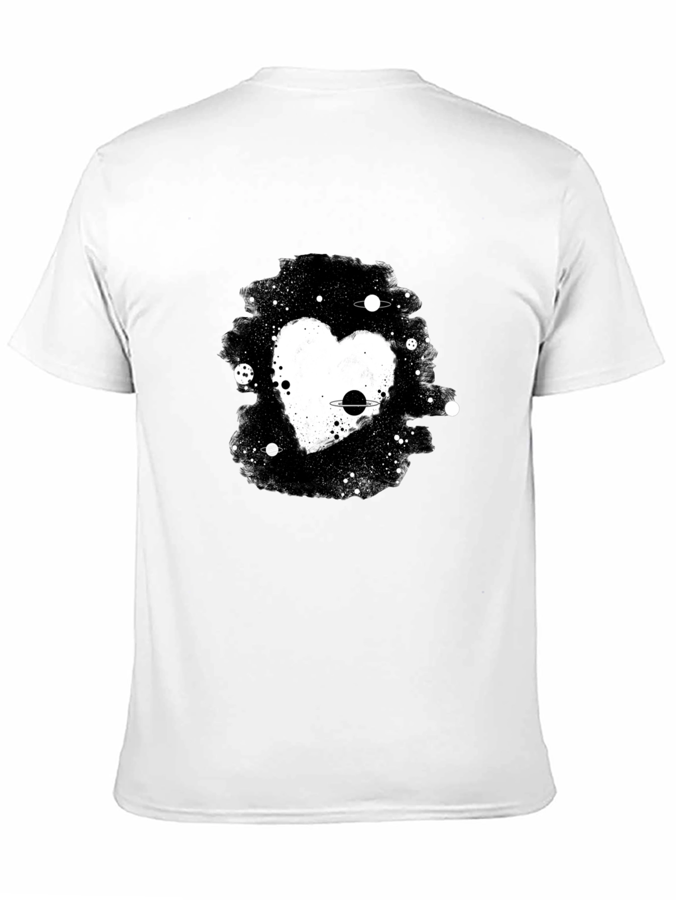 Black Cosmic Heart Black T-Shirt view 11
