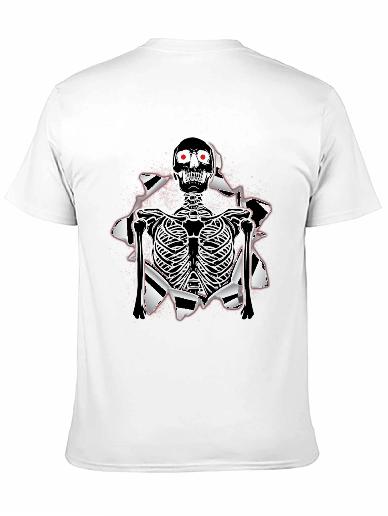 Black Skeleton T-Shirt: Ripped Graphic Tee view 11