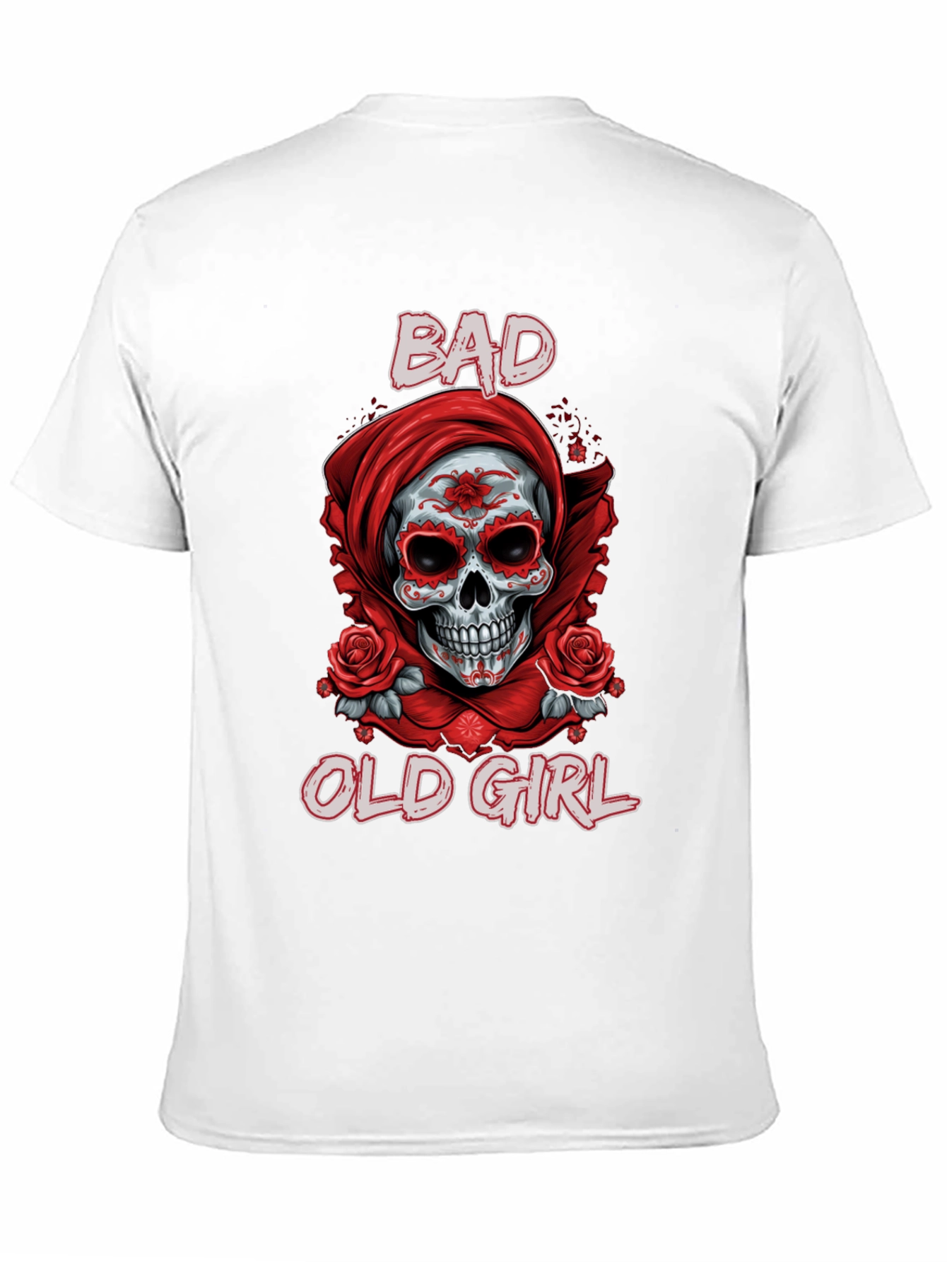 Black Bad Old Girl Sugar Skull Graphic Tee view 11