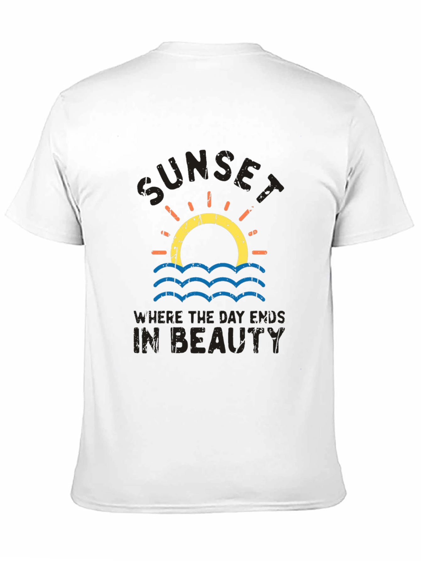 Black Sunset Beach T-Shirt - Where the Day Ends in Beauty view 11