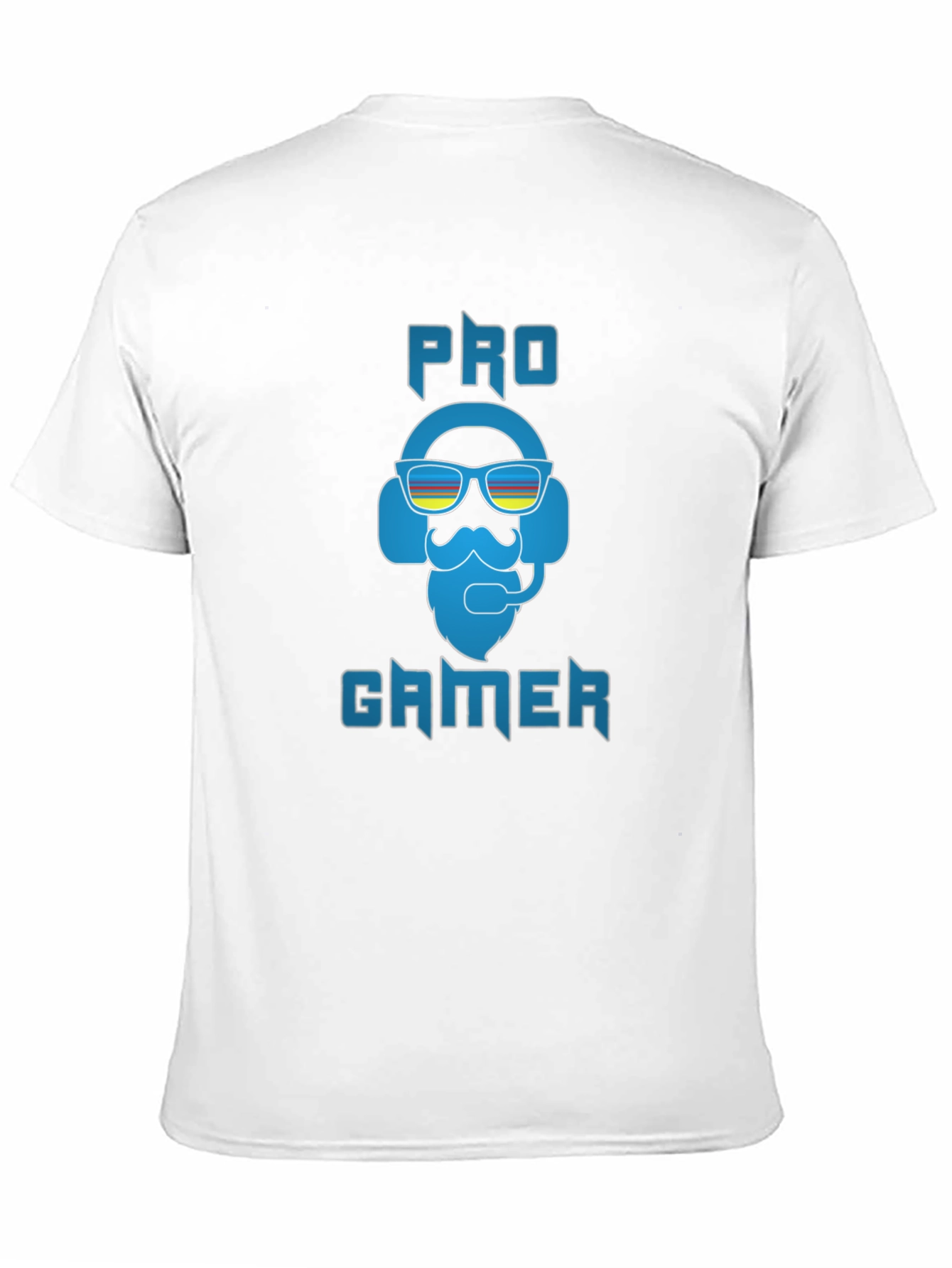 Black Pro Gamer Black T-Shirt - Bearded Headset Design view 11