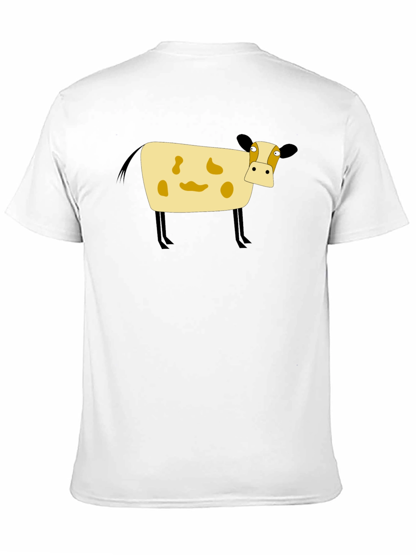 Black Cartoon Cow Black T-Shirt view 11
