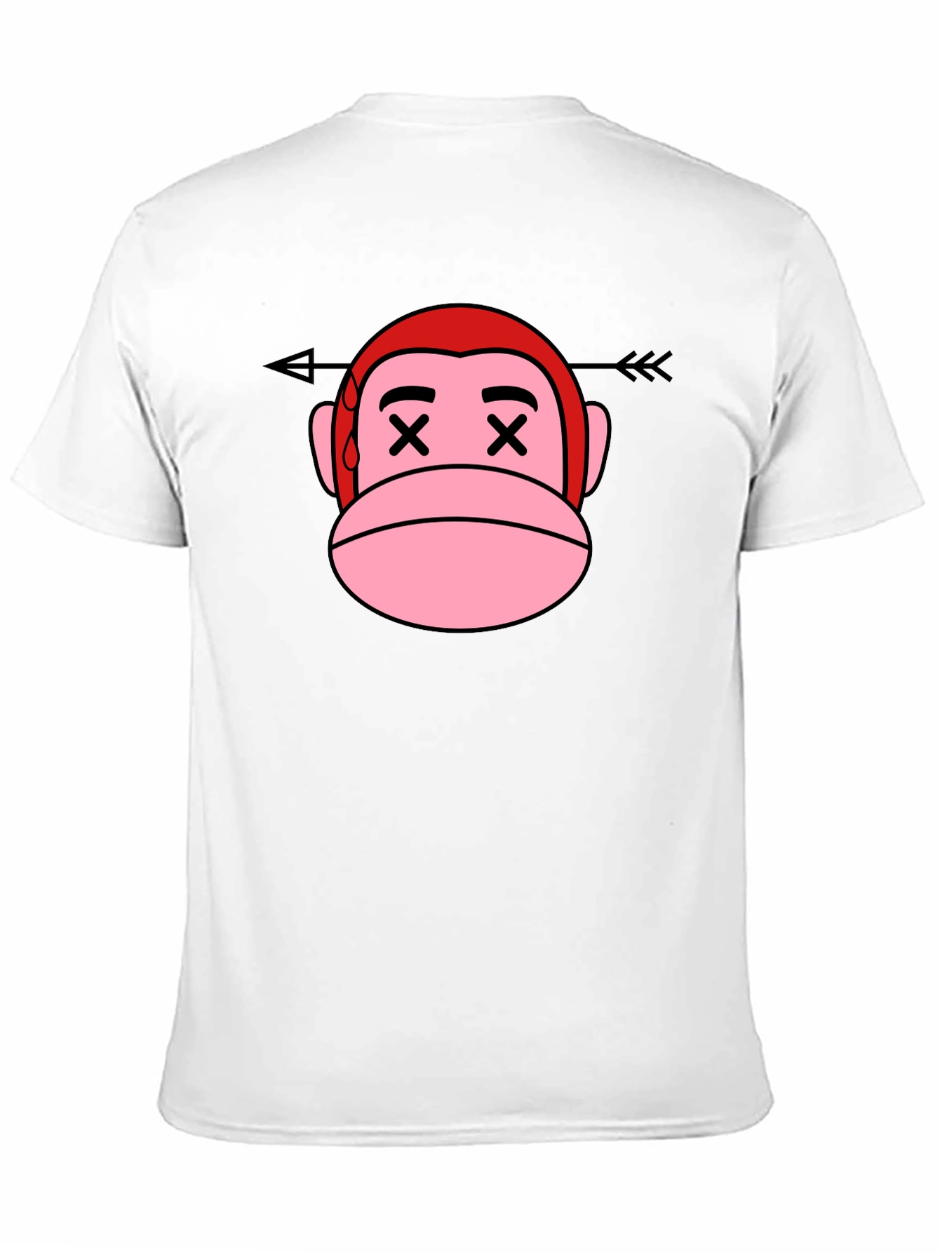 Black Cartoon Monkey Arrow T-Shirt view 11