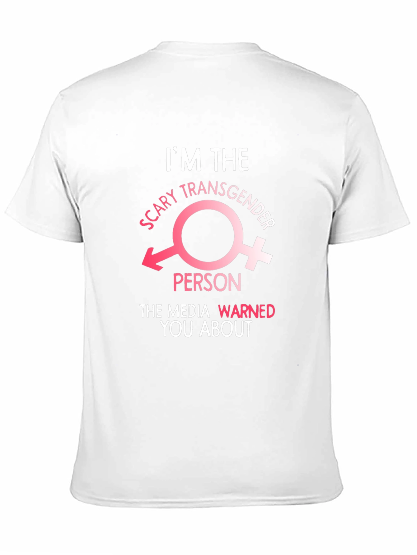 Black Scary Transgender Person T-Shirt - Media Warned You! view 11