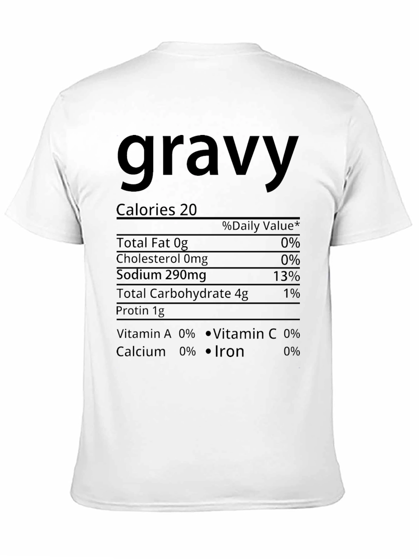 Black Gravy Nutritional Facts Funny T-Shirt view 11