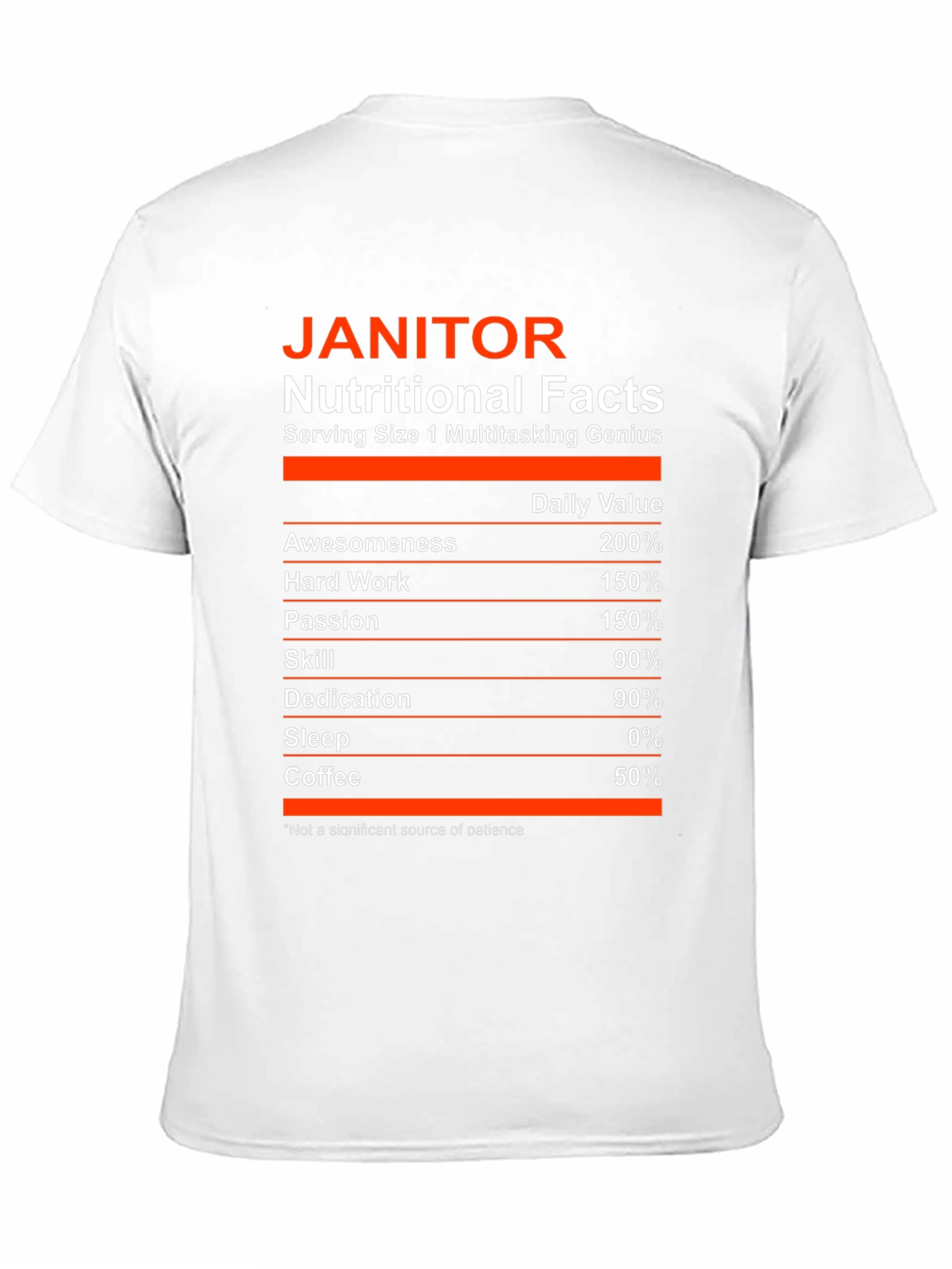 Black Janitor Nutritional Facts T-Shirt Funny Cleaning Crew Tee view 11