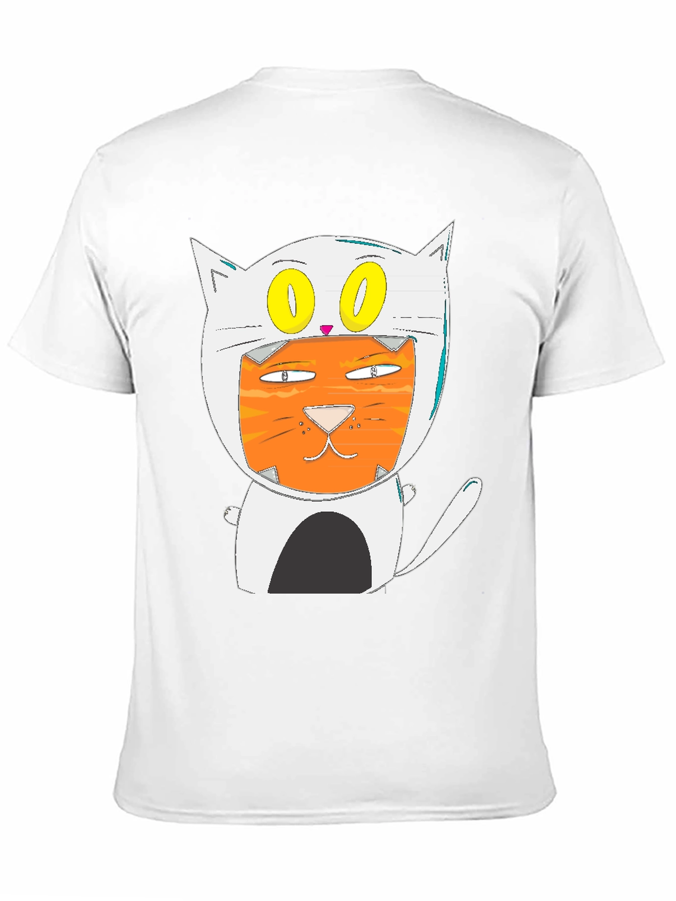 Black Cartoon Cat T-Shirt: Quirky Graphic Tee view 11