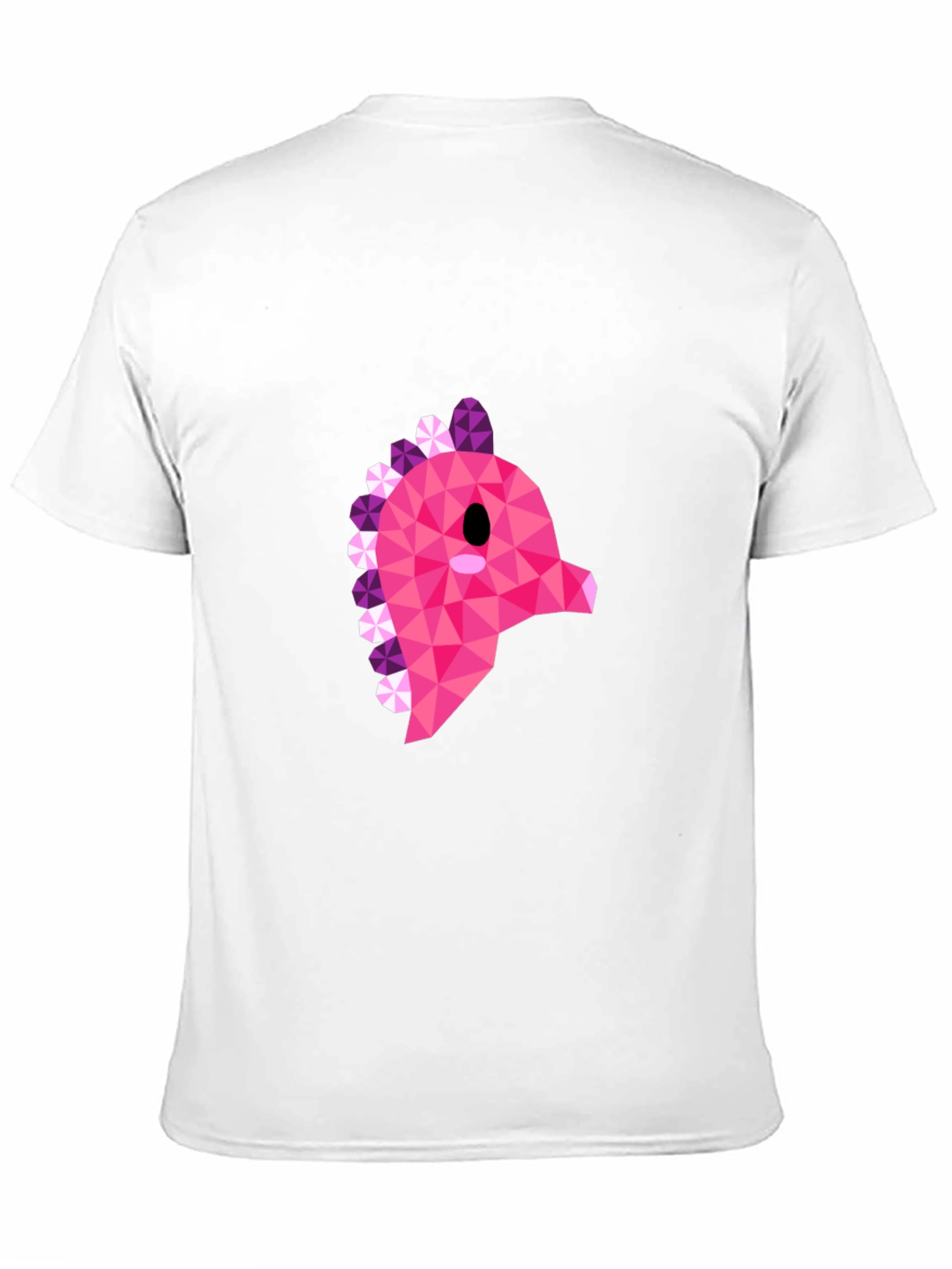 Black Geometric Pink Dinosaur Graphic T-Shirt - Modern Style view 11