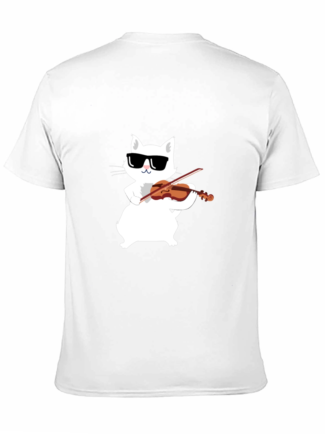 Black Cool Cat Violinist Graphic Tee view 11