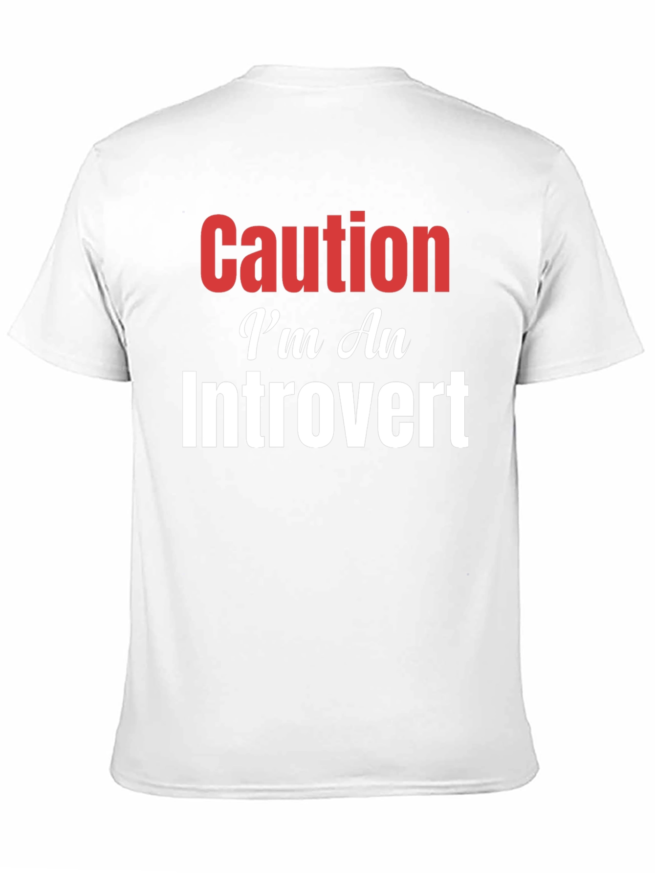 Black Caution I'm An Introvert Graphic T-Shirt view 11