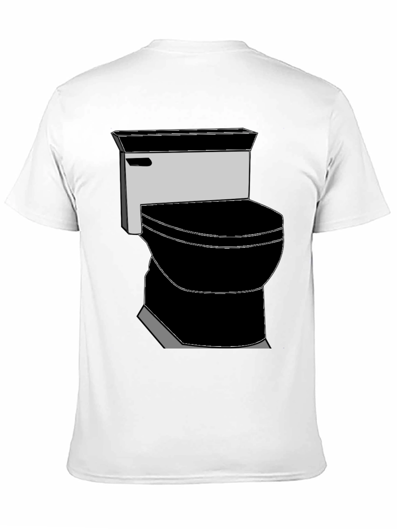 Black Toilet Graphic Tee - Black Novelty T-Shirt view 11