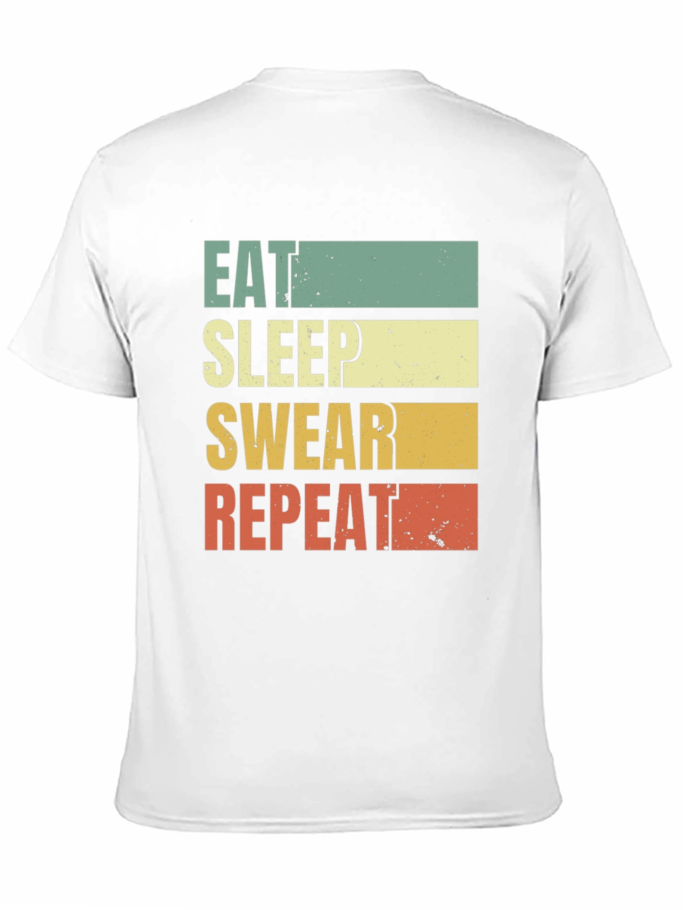Black Eat Sleep Swear Repeat T-Shirt - Funny Graphic Tee view 11