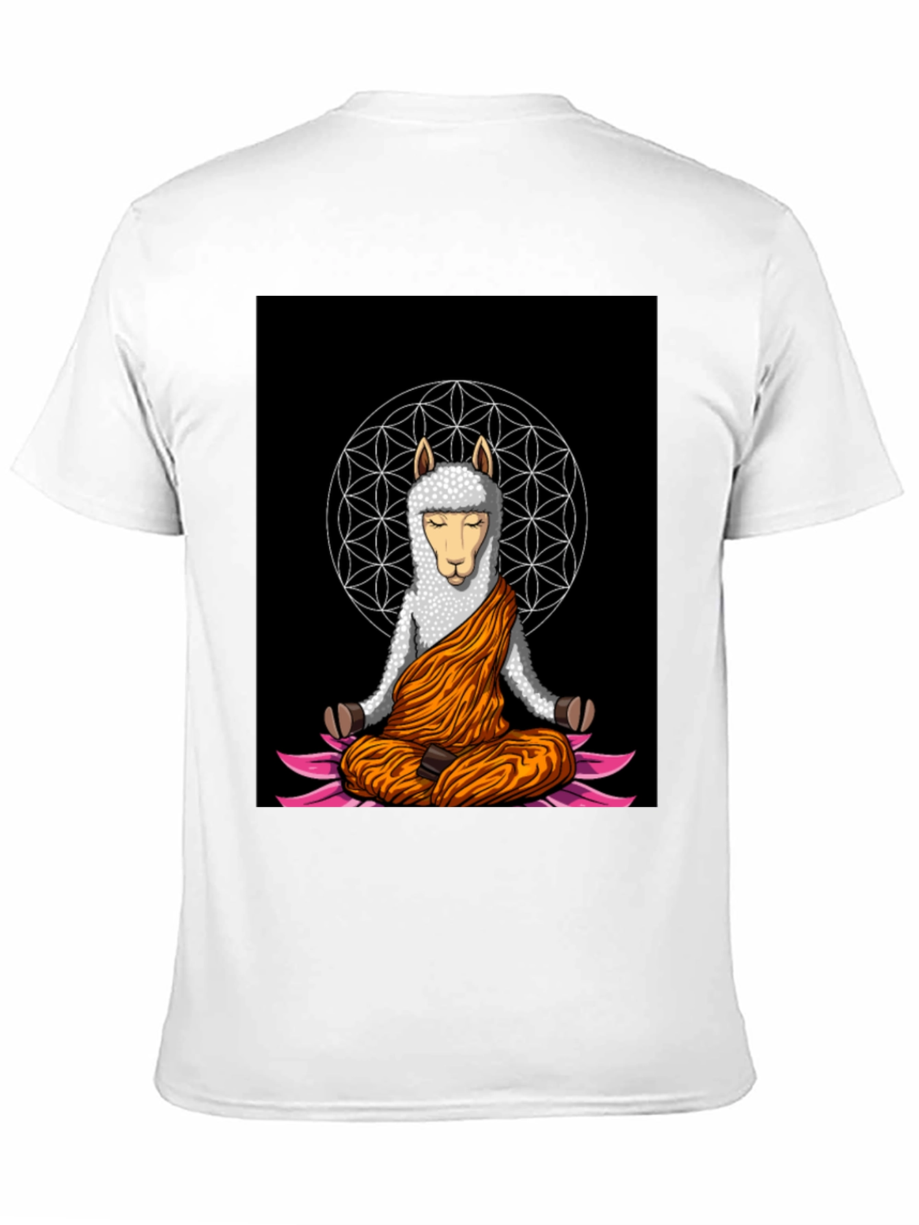 Black Meditating Llama Graphic T-Shirt - Zen Style view 11