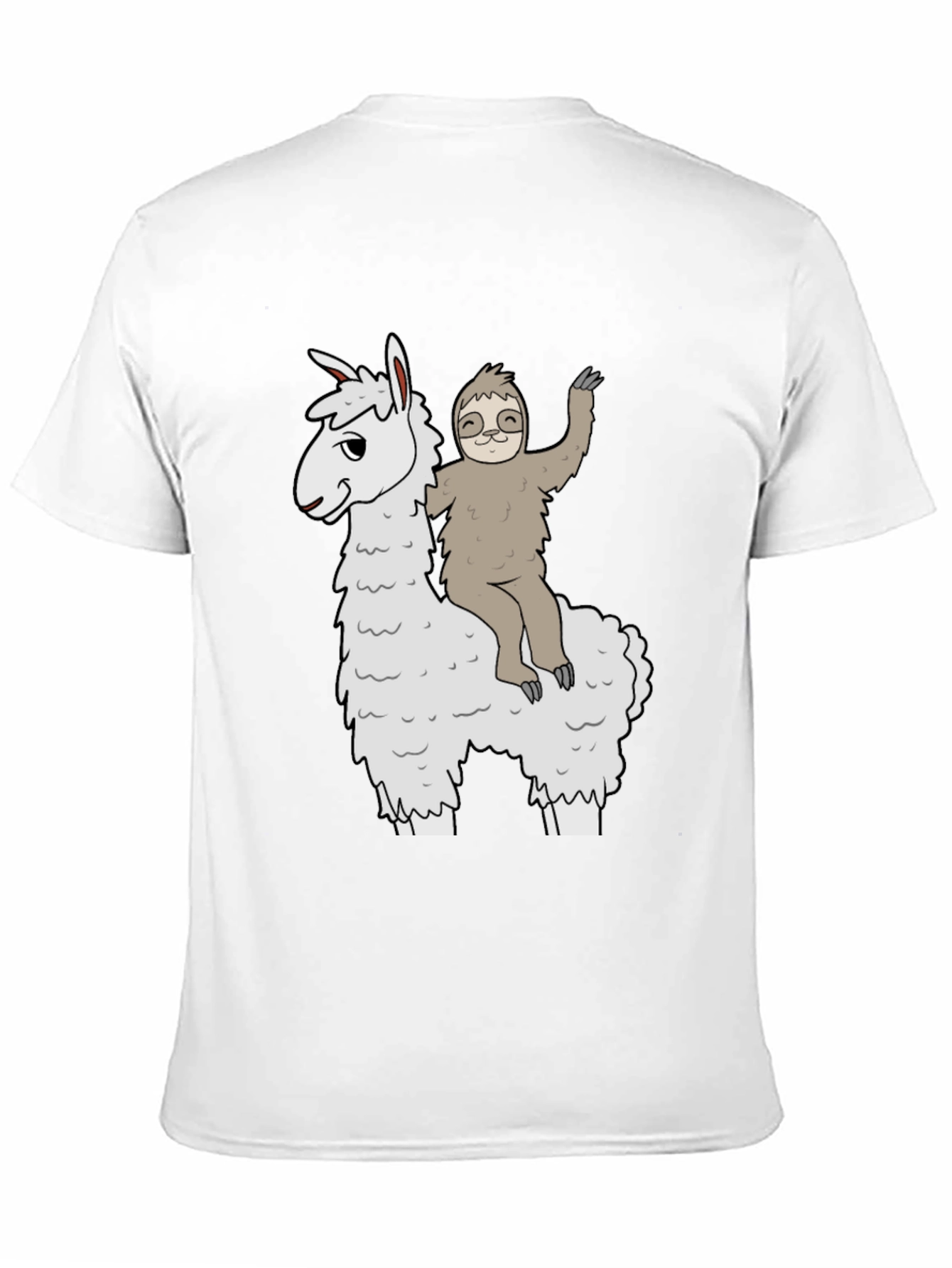 Black Llama & Sloth T-Shirt - Fun Graphic Tee view 11
