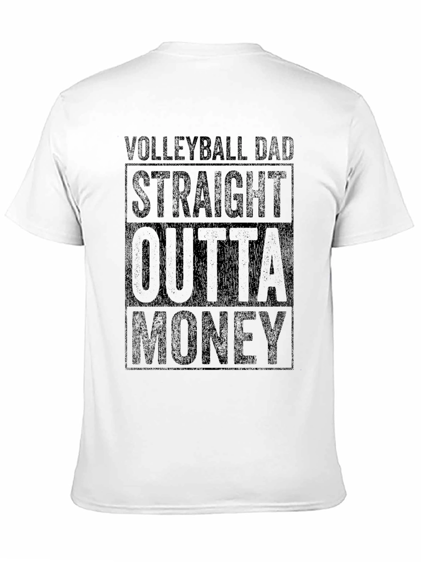 Black Volleyball Dad Straight Outta Money T-Shirt view 11