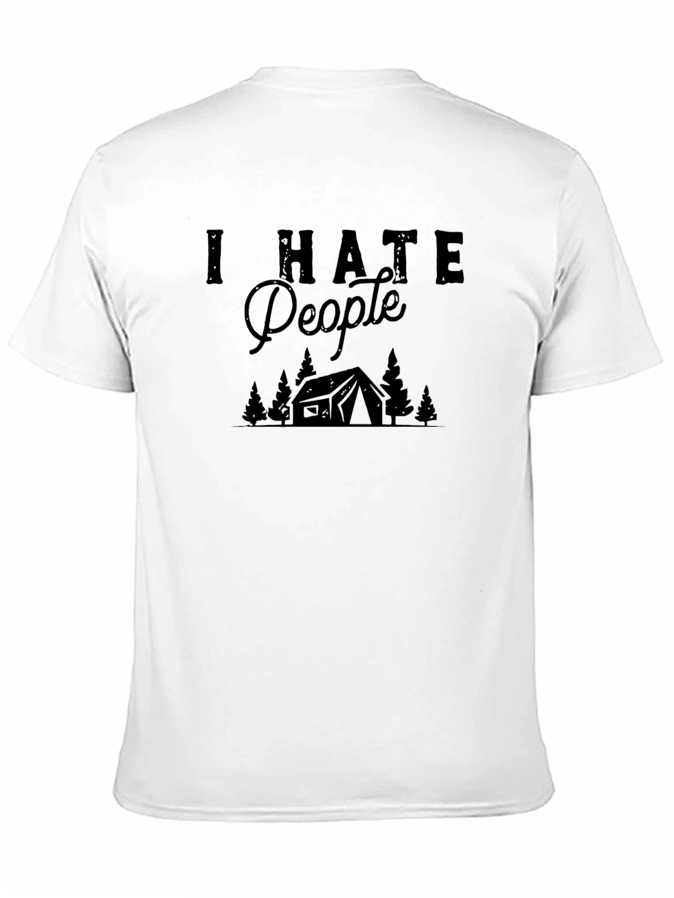Black I Hate People Camping Graphic Tee - Black Cotton T-Shirt view 11