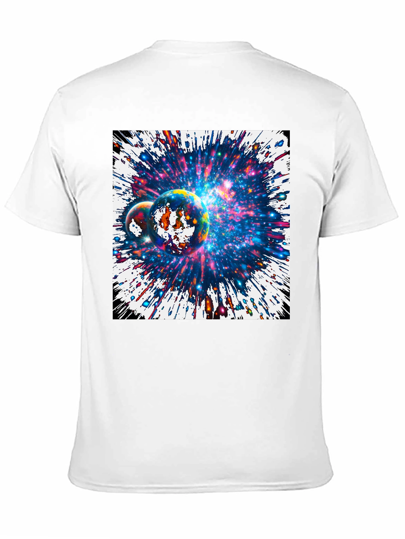 Black Cosmic Planets Graphic Tee - Black Cotton T-Shirt view 11