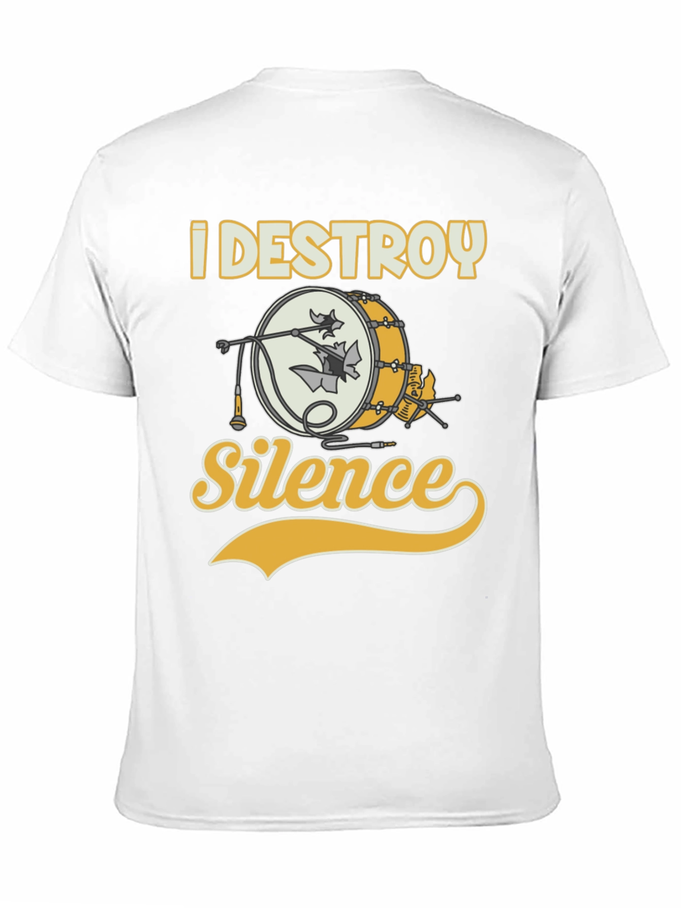 Black I Destroy Silence Drummer T-Shirt - Black view 11
