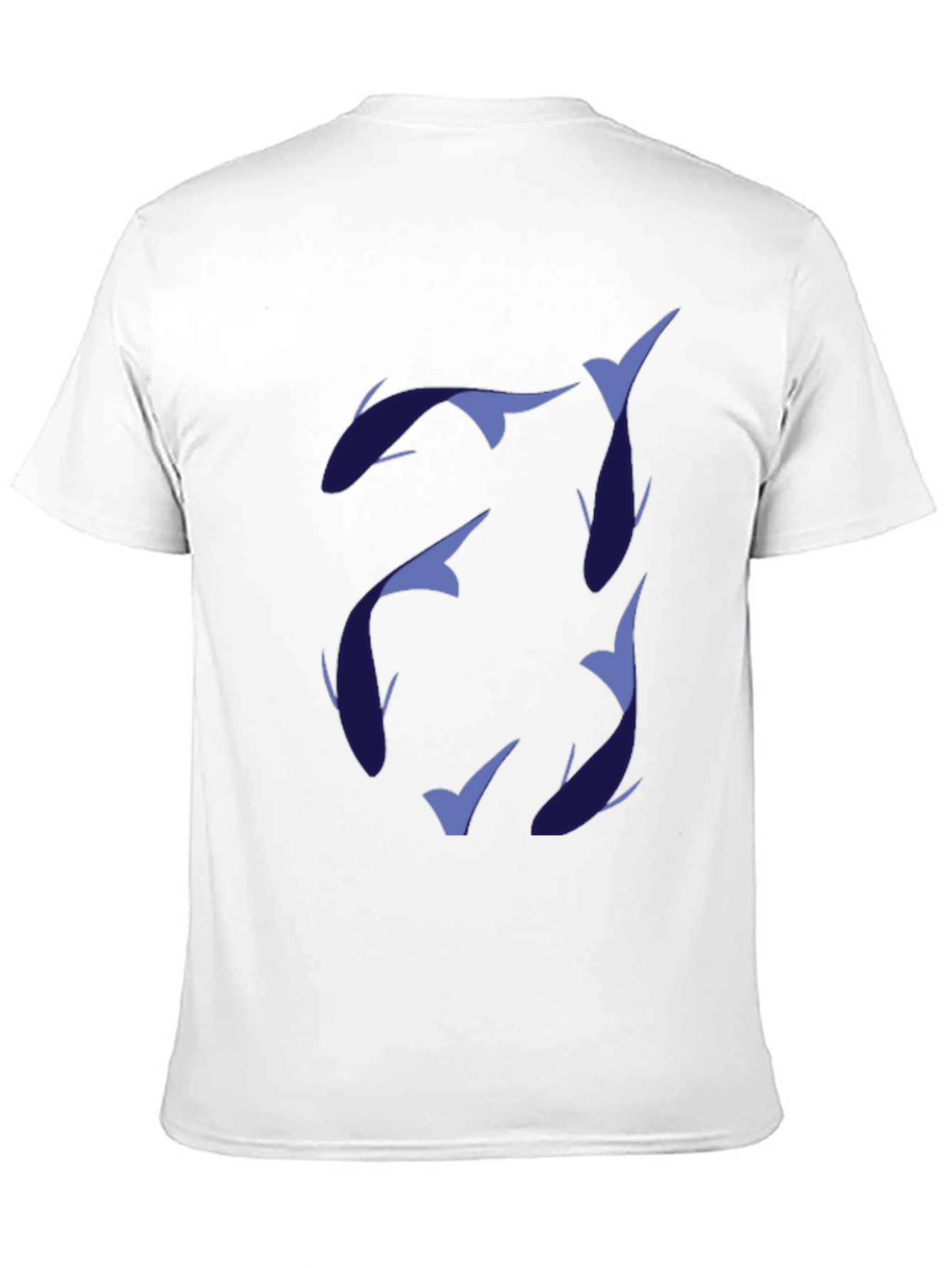 Black Stylish Men's Black T-Shirt with Fish Design view 11