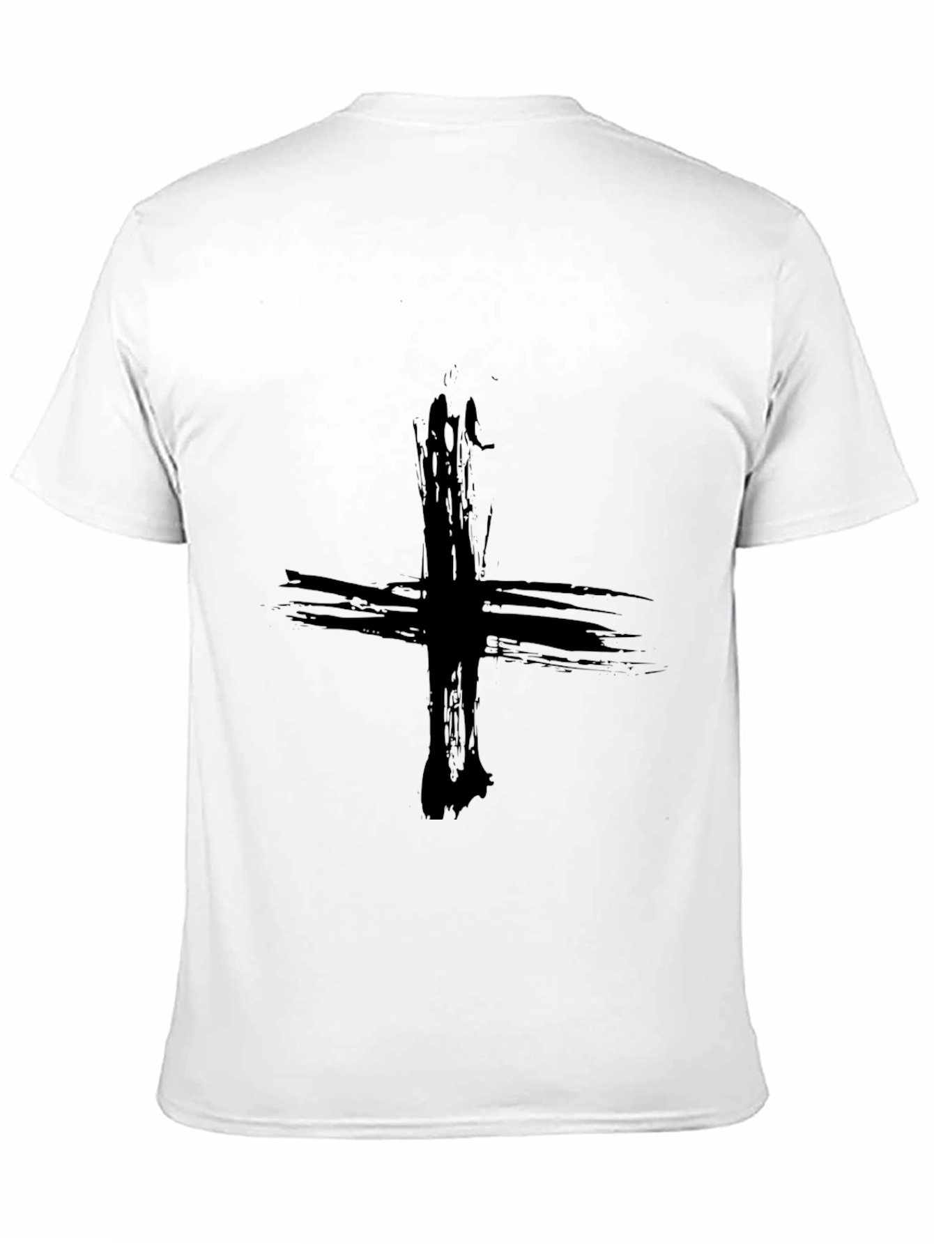 Black Grunge Cross Graphic Tee - Black view 11