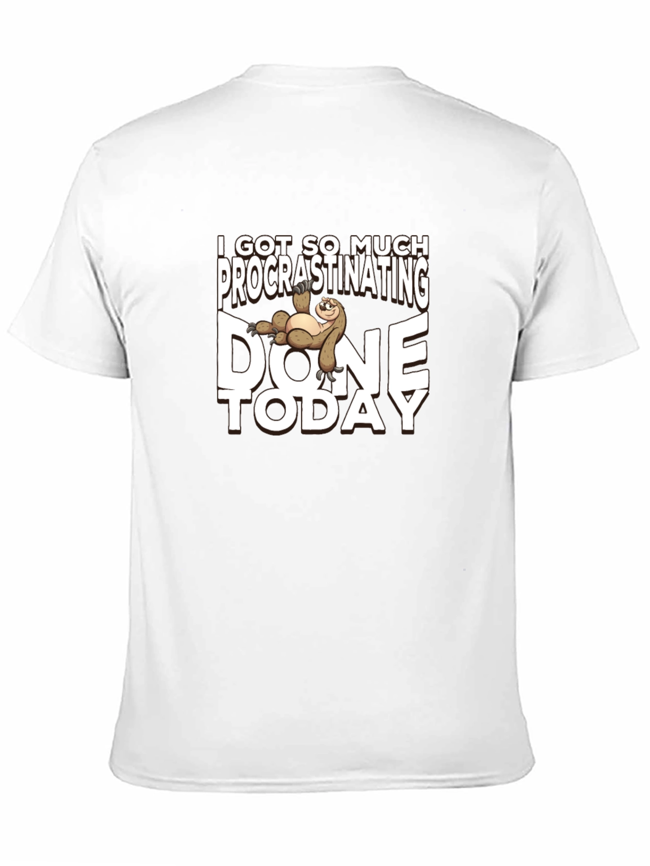 Black Procrastinating Sloth T-Shirt - Lazy Day Humor view 11
