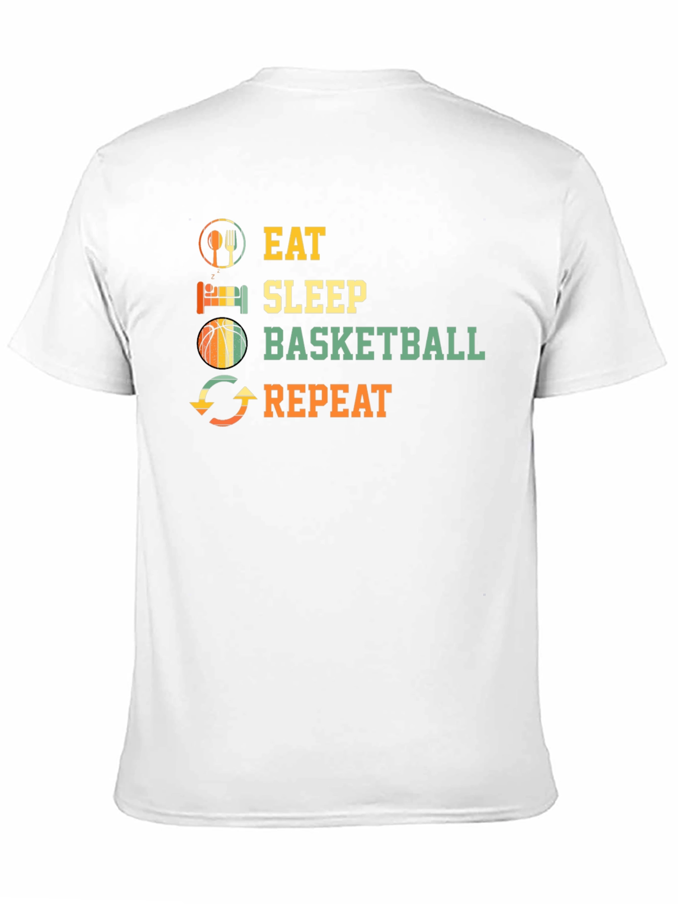 Black Eat Sleep Basketball Repeat T-Shirt view 11