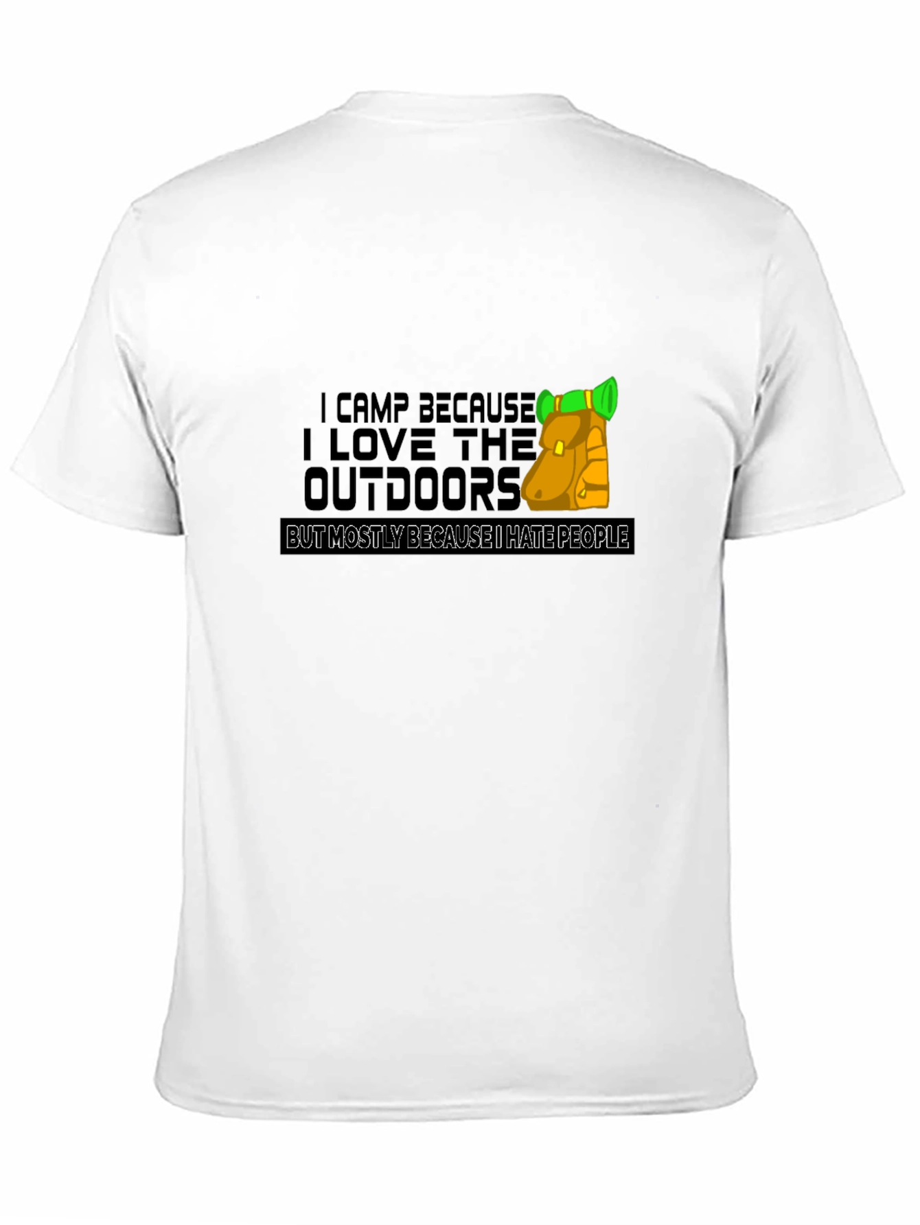 Black I Camp Because I Hate People Black T-Shirt view 11