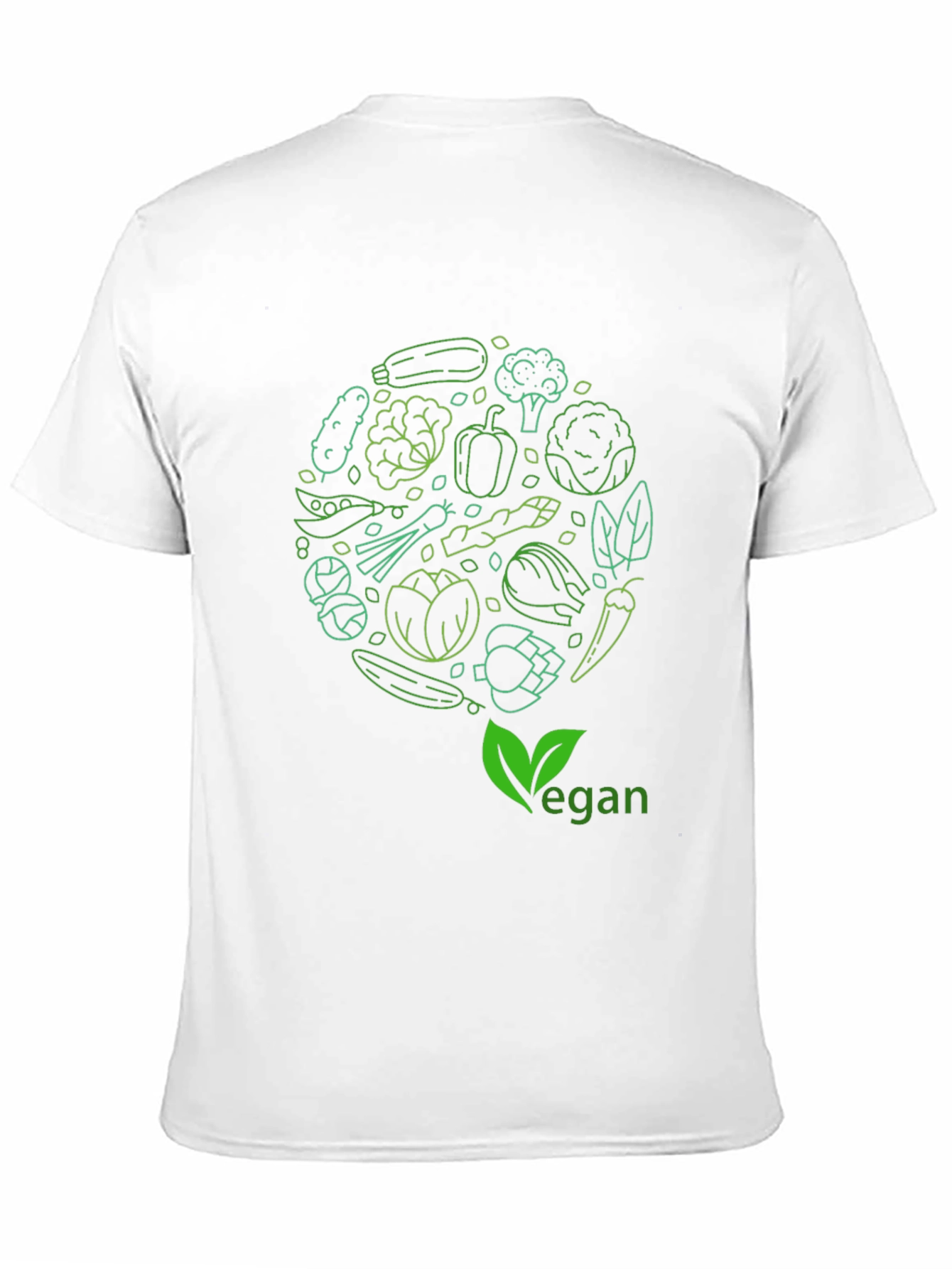 Black Vegan Vegetable Circle T-Shirt - Eat Green! view 11