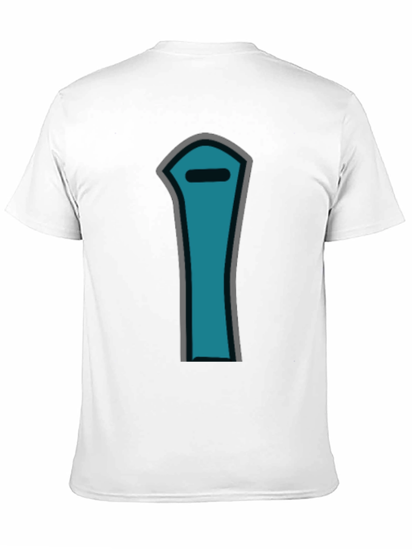 Black Minimalist Blue Character T-Shirt view 11