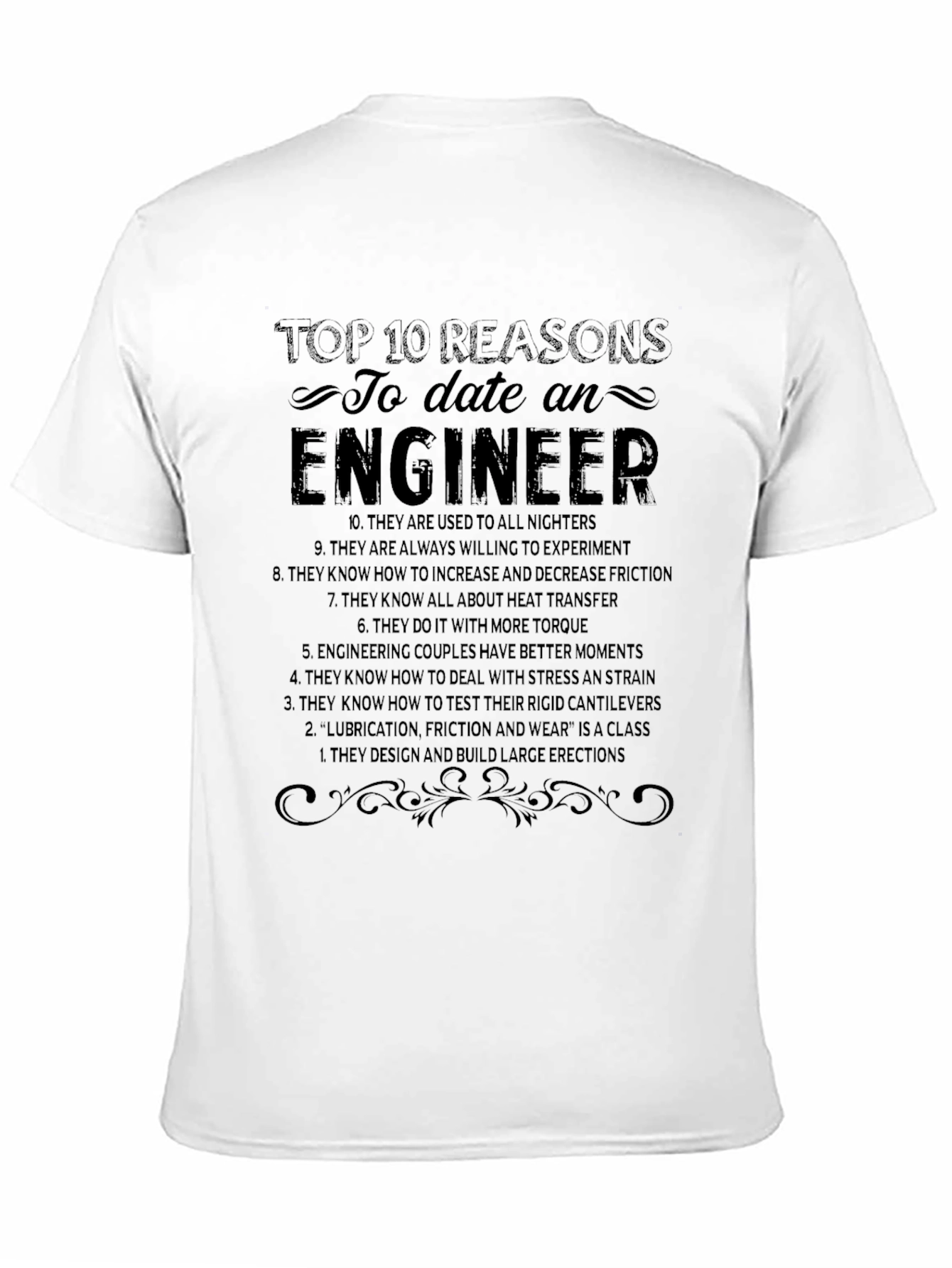 Black Top 10 Reasons to Date an Engineer T-Shirt view 11
