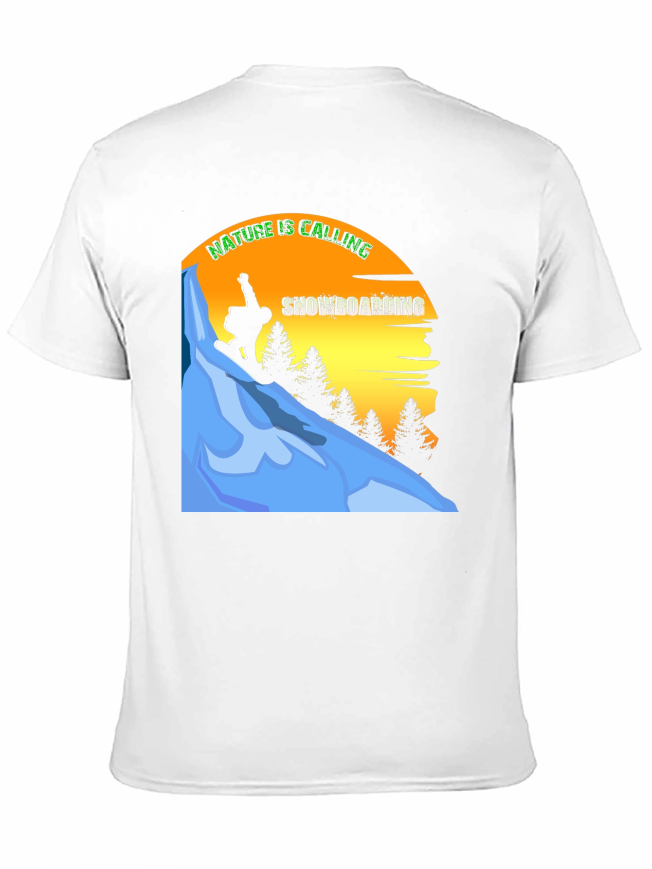 Black Nature Calling Snowboarding Graphic Tee view 11