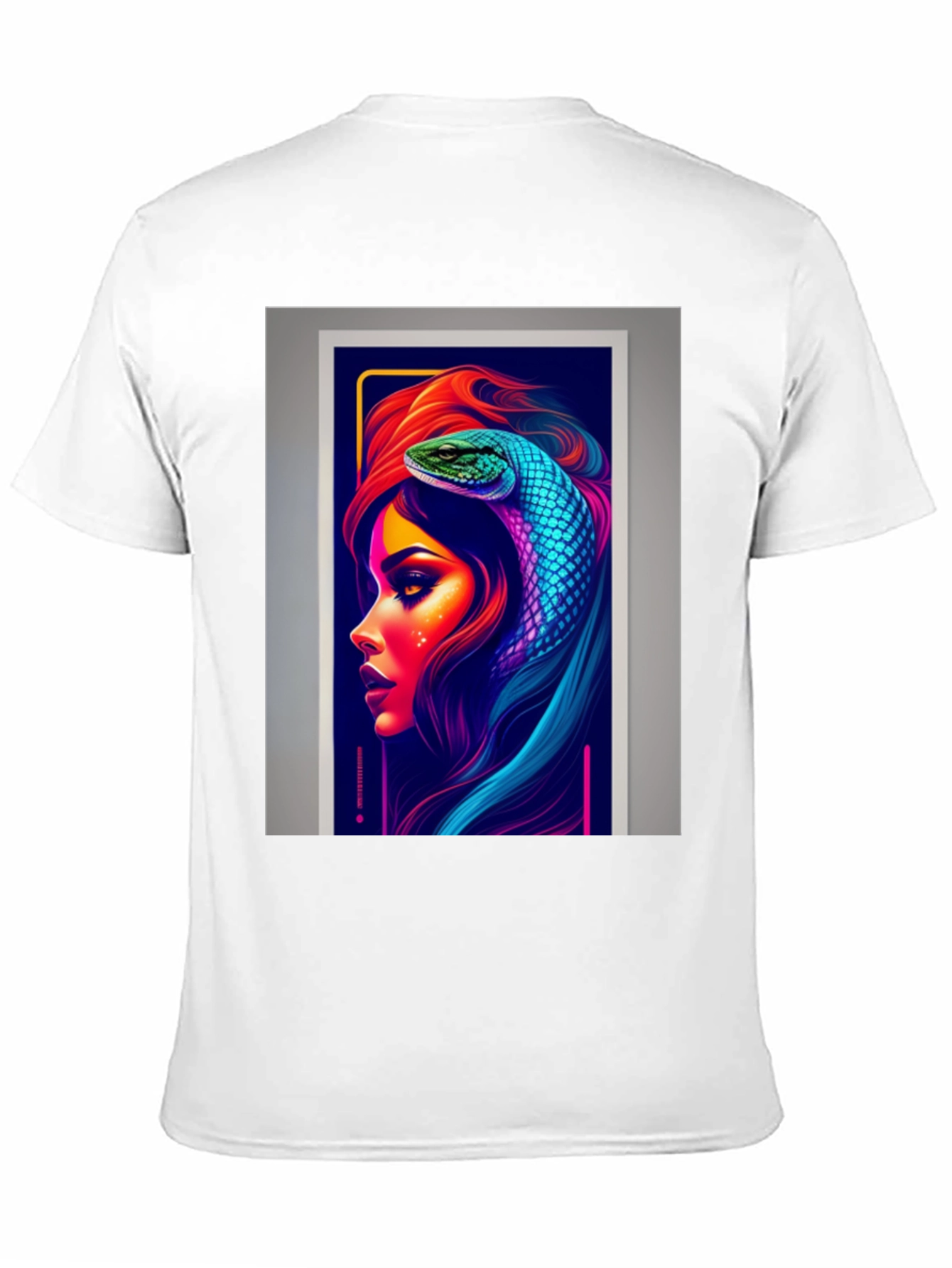 Black Neon Snake Woman Graphic Tee - Stylish & Unique view 11