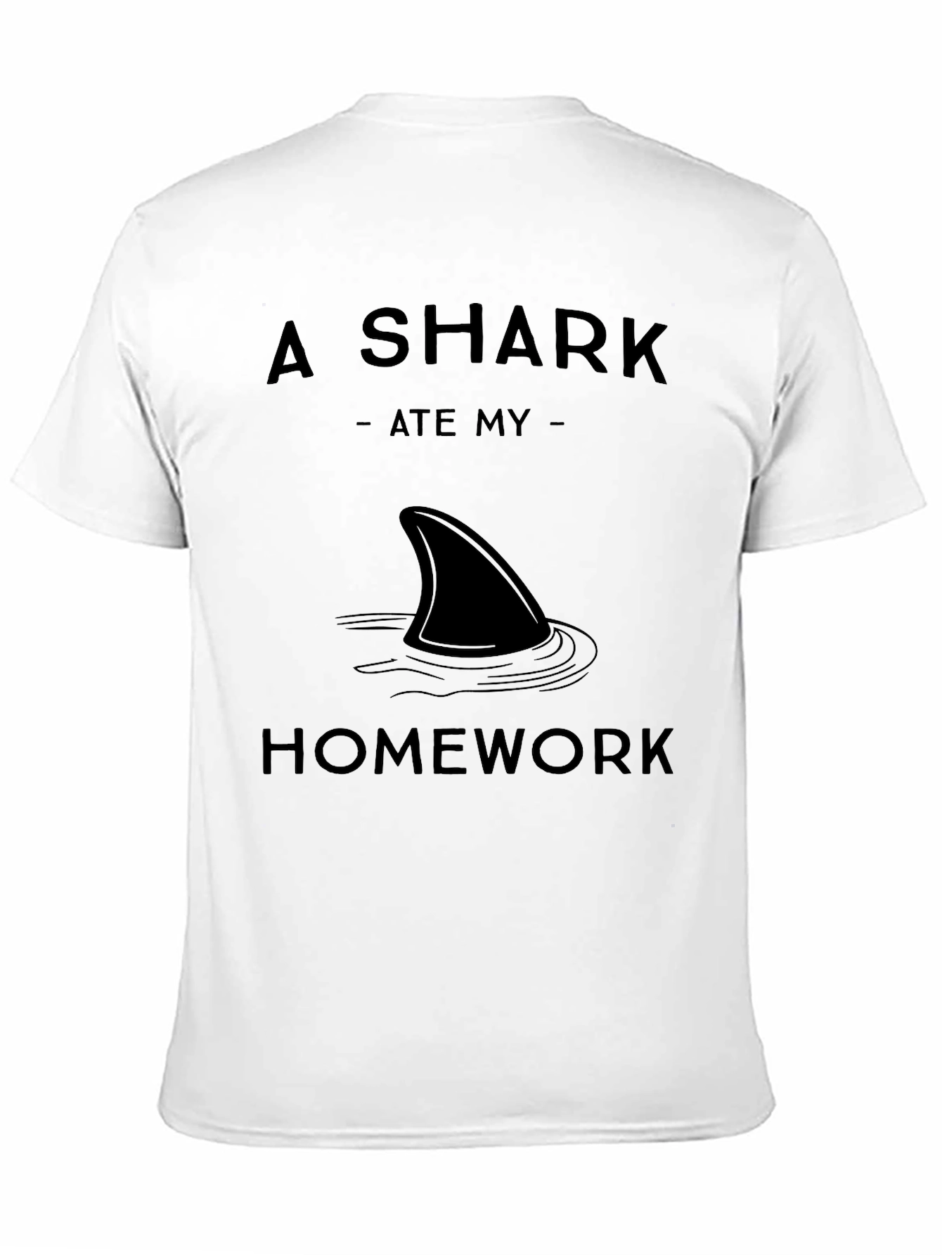 Black A Shark Ate My Homework Graphic T-Shirt view 11
