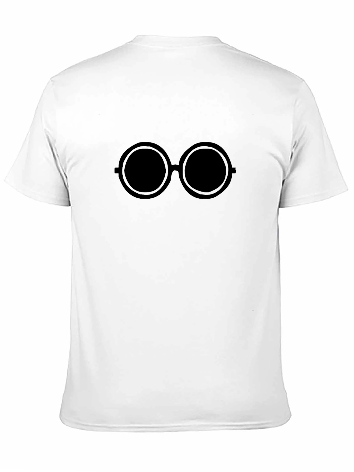 Black Black T-Shirt with Round Glasses Design view 11