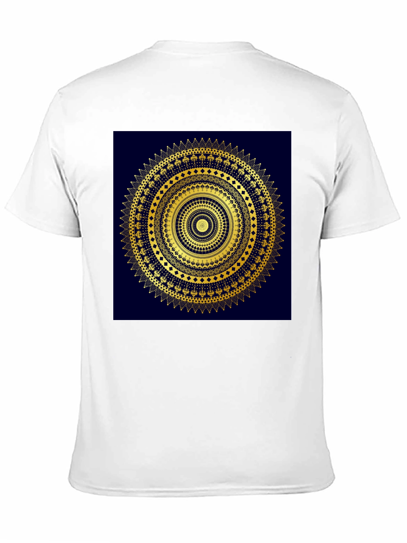 Black Gold Mandala Design Black T-Shirt view 11