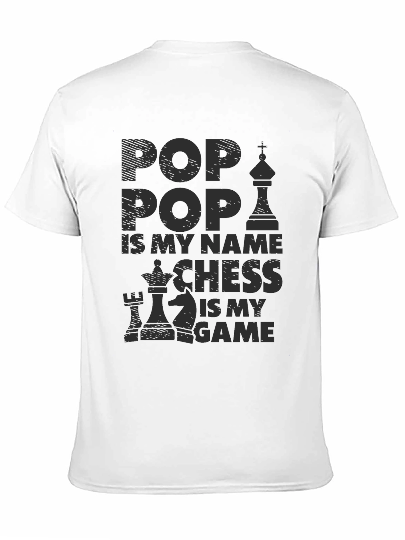 Black Pop Pop Chess Game T-Shirt view 11