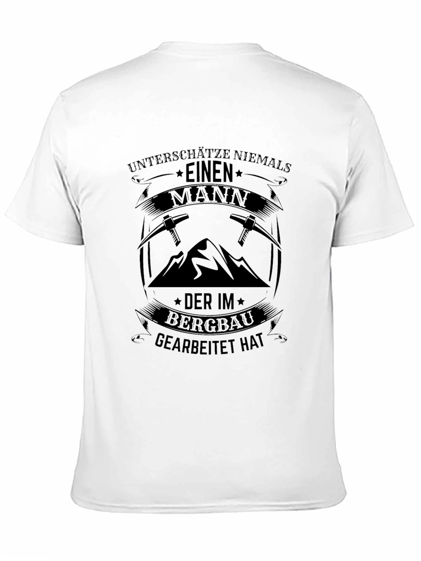 Black Men's Black "Never Underestimate A Miner" T-Shirt view 11