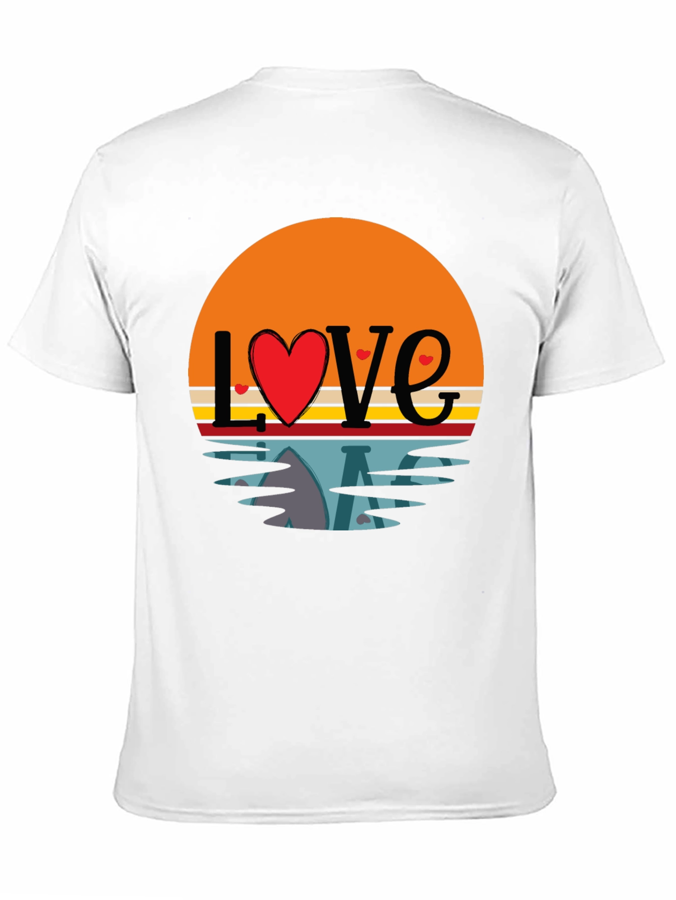Black Retro Love Sunset Graphic T-Shirt view 11